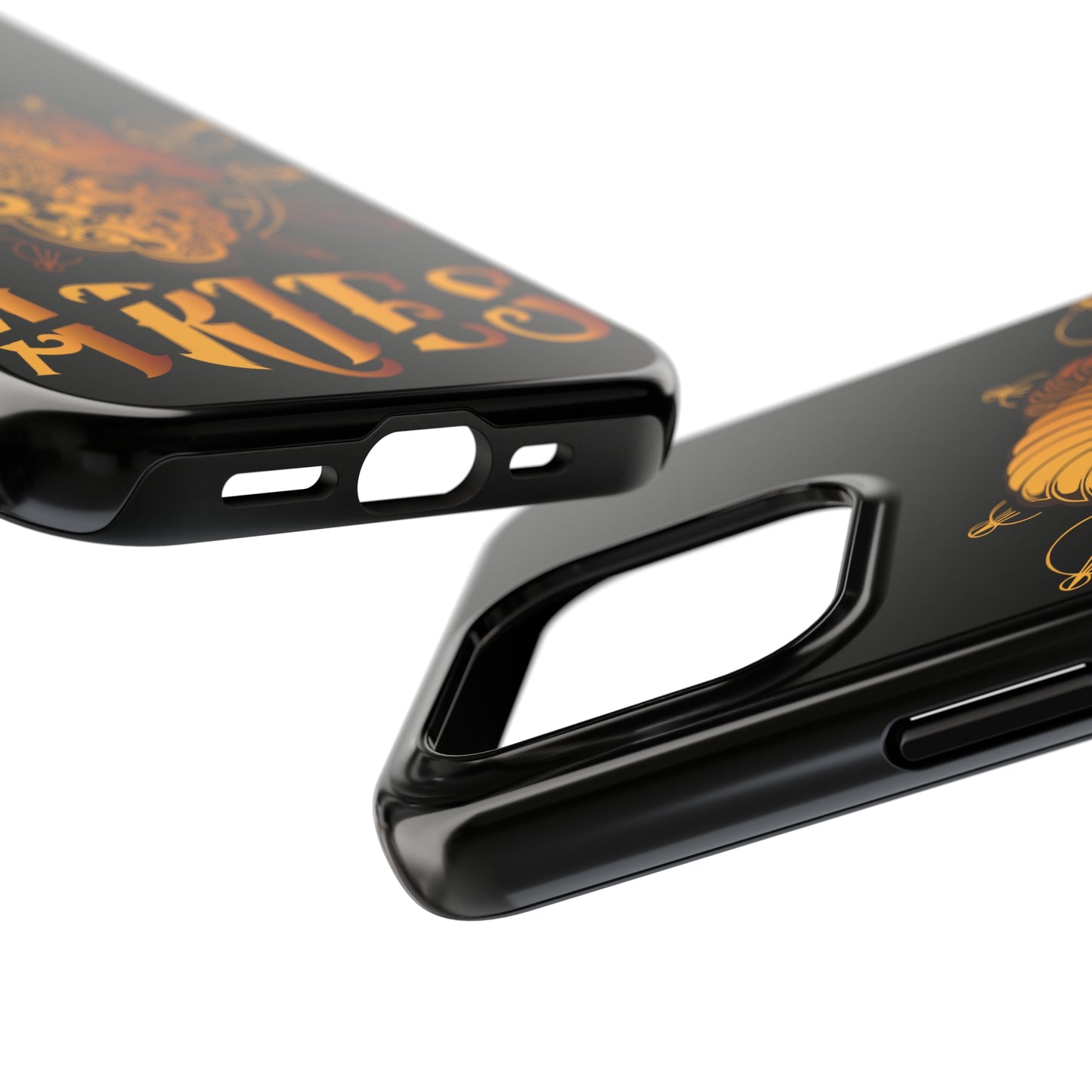 Gold & black Aries IPhone case