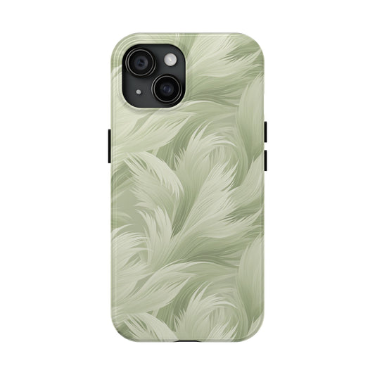 Feathered sage green Abstract Phone Case iPhone compatible