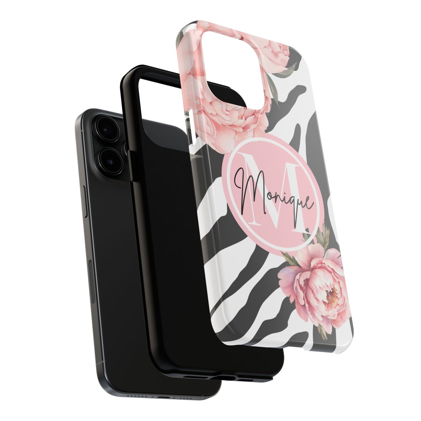 Custom Initial & Name Floral iPhone Case – Personalized Monogram Phone Cover