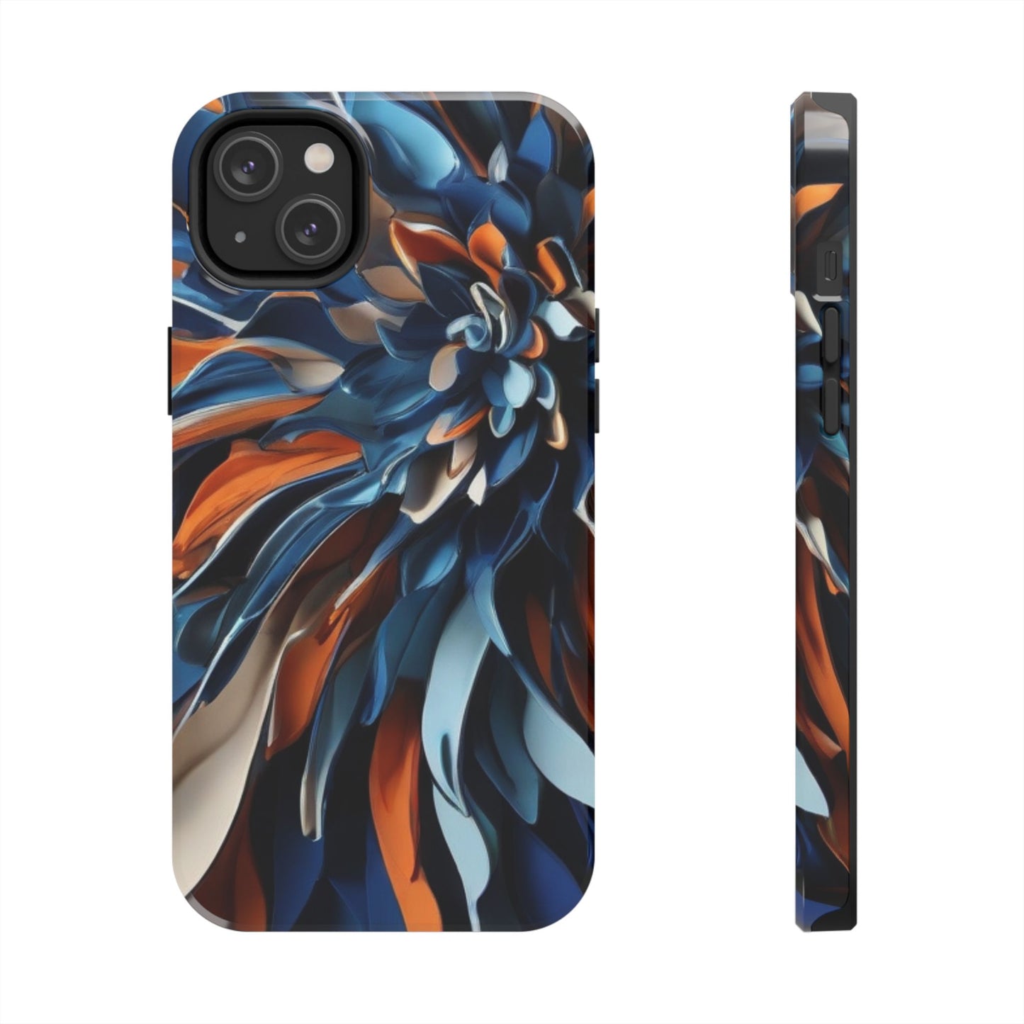 Blue & Orange Abstract Art Tough iPhone Case | Sole Artist Studio