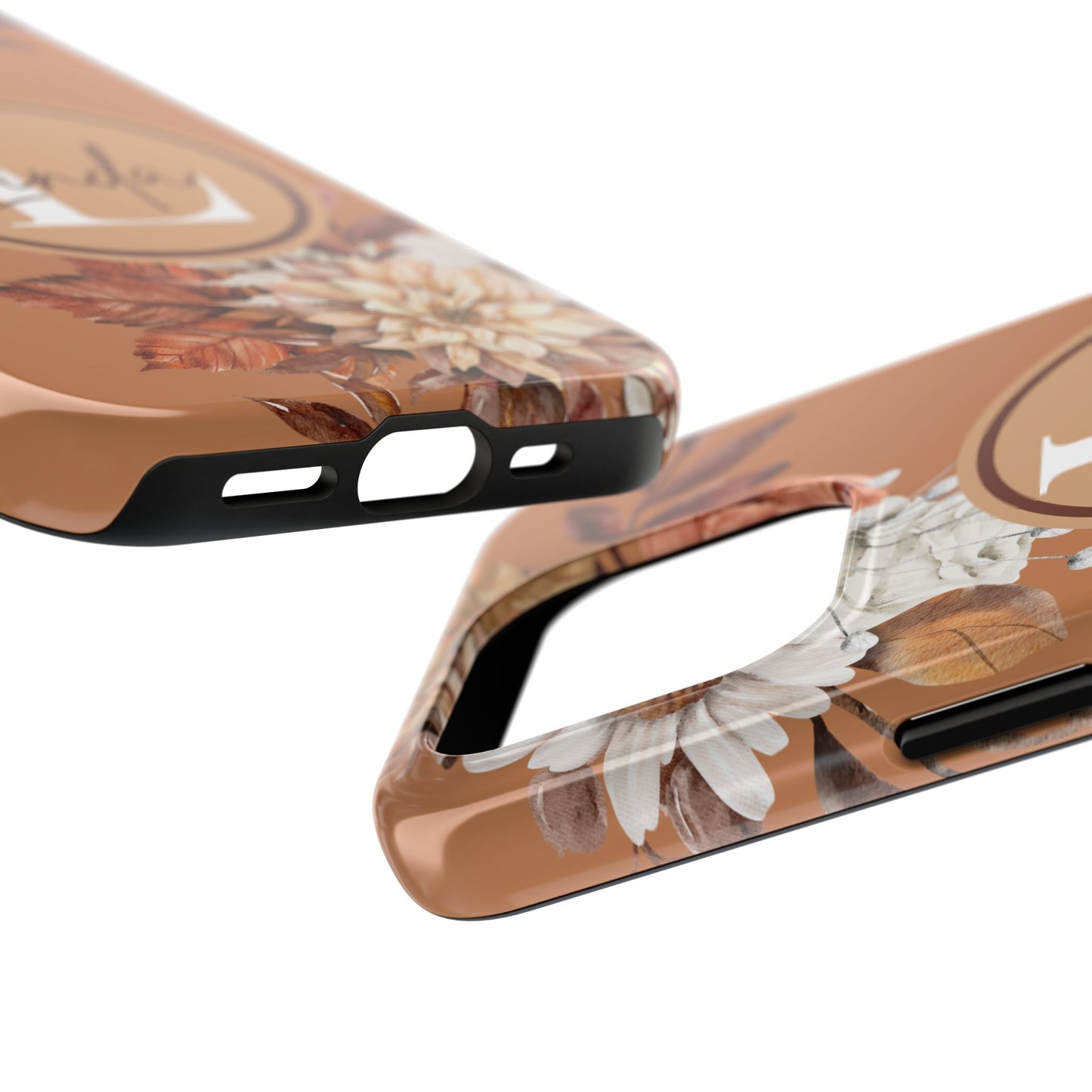 Custom Initial & Name Autumn Floral iPhone Case – Personalized Monogram Phone Cover