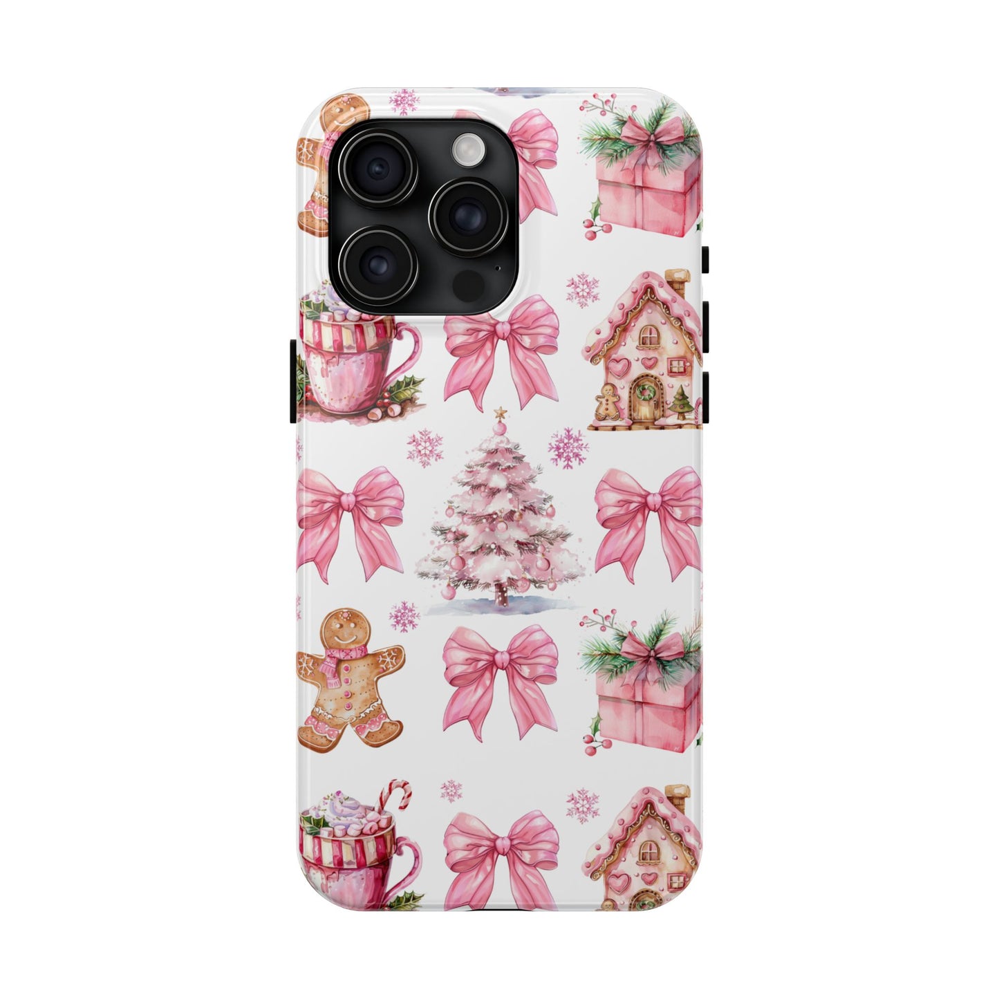 Vintage Pink Christmas Bow iPhone Case | Sole Artist Studio