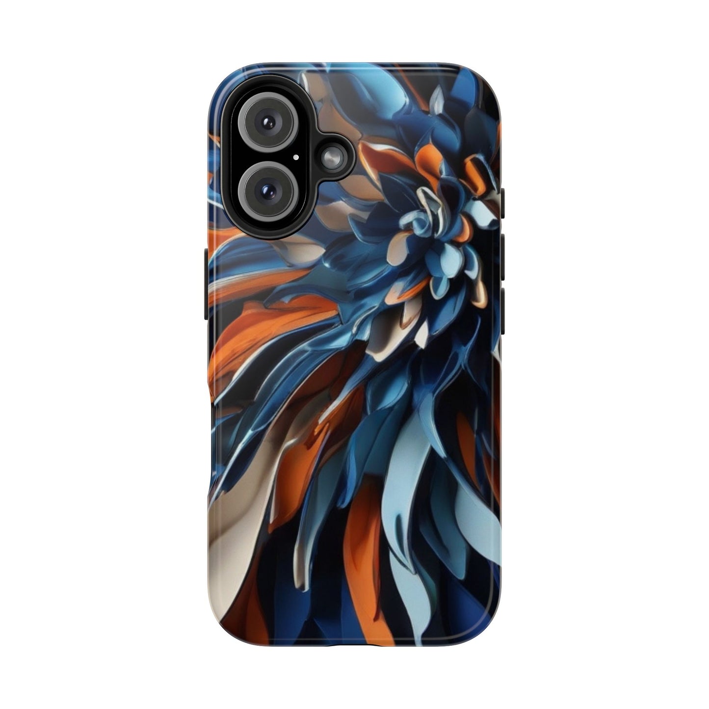 Blue & Orange Abstract Art Tough iPhone Case | Sole Artist Studio