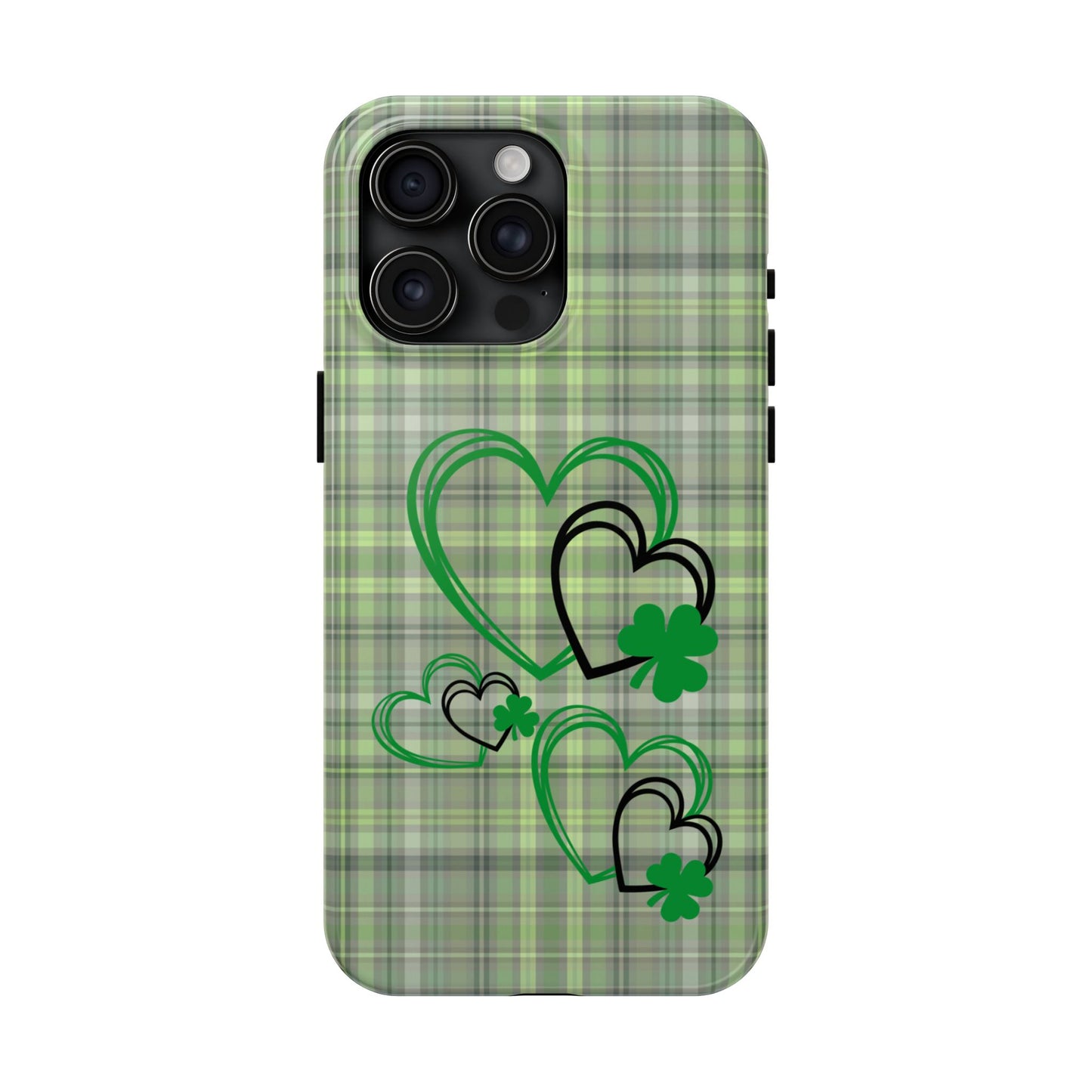Plaid Hearts & Shamrock St. Patrick’s Day iPhone Case | Sole Artist Studio