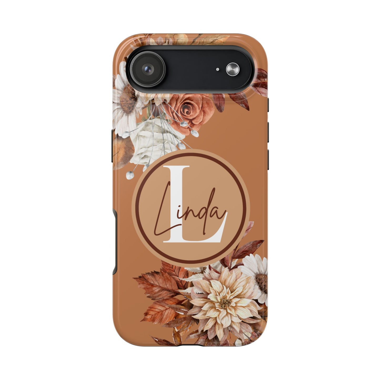 Custom Initial & Name Autumn Floral iPhone Case – Personalized Monogram Phone Cover
