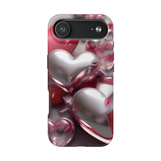 Phone case with heart design on a white background