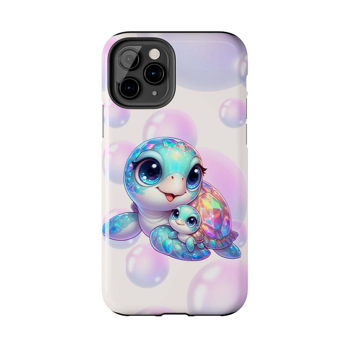 Mama & baby sea turtles summer aesthetics iPhone case. Compatible with iPhone models 11-15 including all mini, plus, pro & pro max. Custom phone case for smartphones. design for Girls, Woman