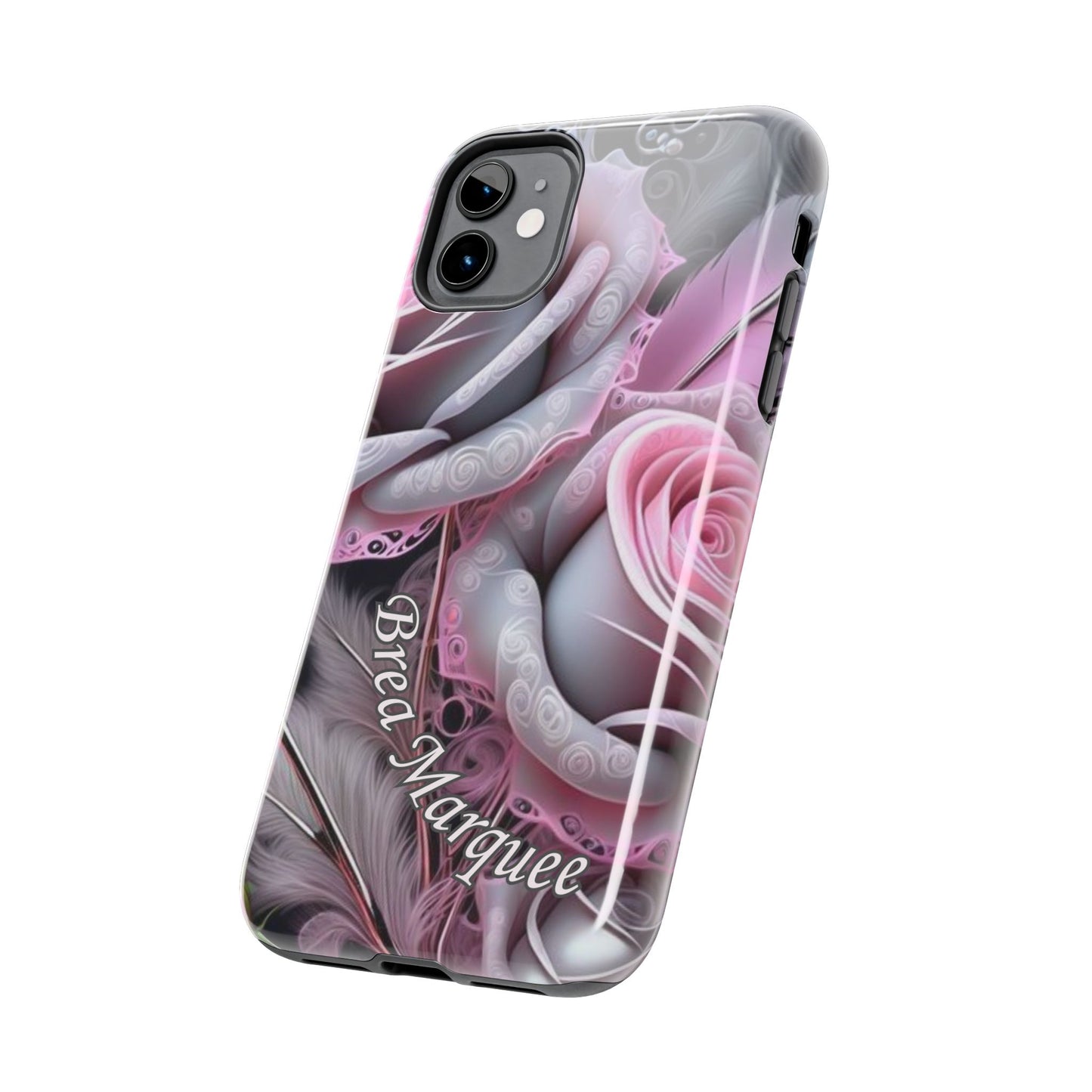 Custom Name Soft Floral iPhone Case – Personalized Elegant Phone Cover