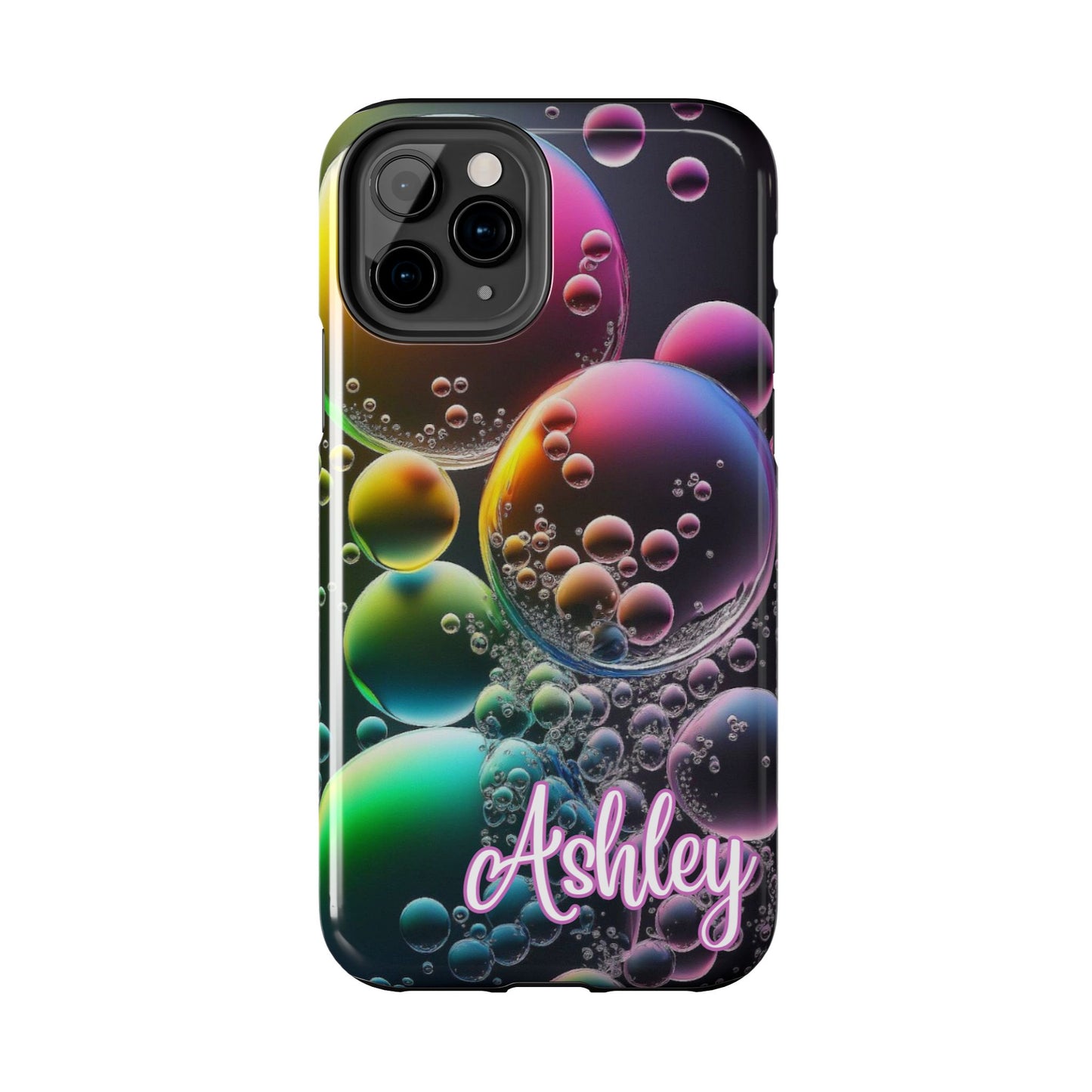 Custom Name Bubble iPhone Case – Personalized Colorful Phone Cover