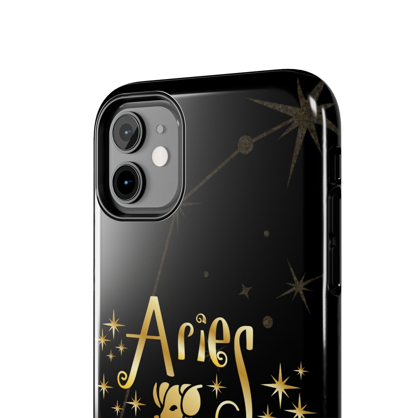 Aries traits, black & gold Iphone case