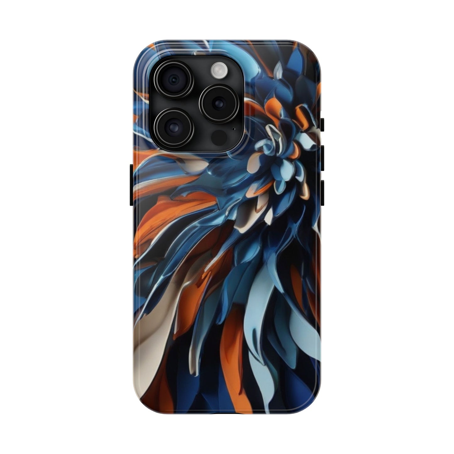 Blue & Orange Abstract Art Tough iPhone Case | Sole Artist Studio