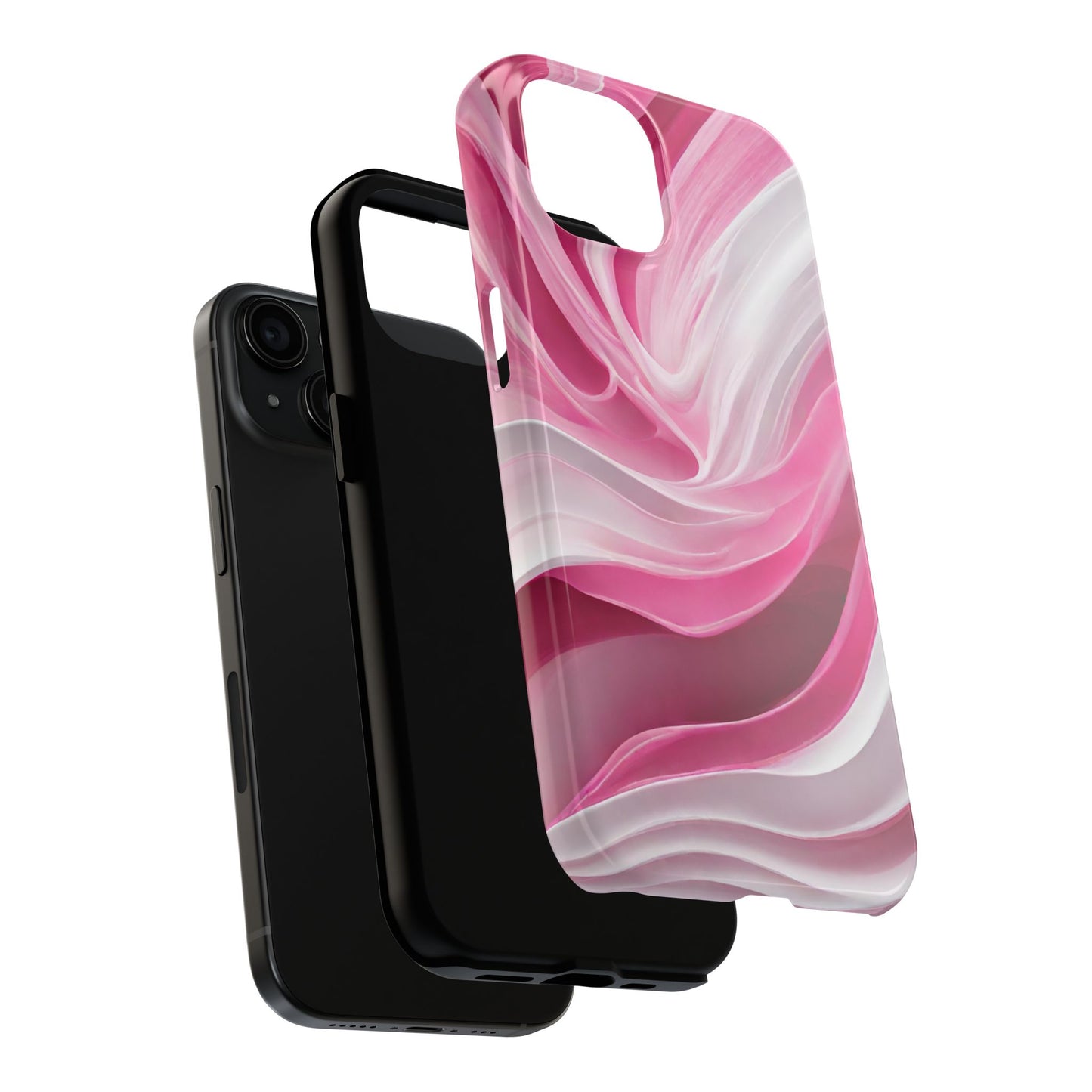 Pink & white wave-abstract iPhone case-phone accessories