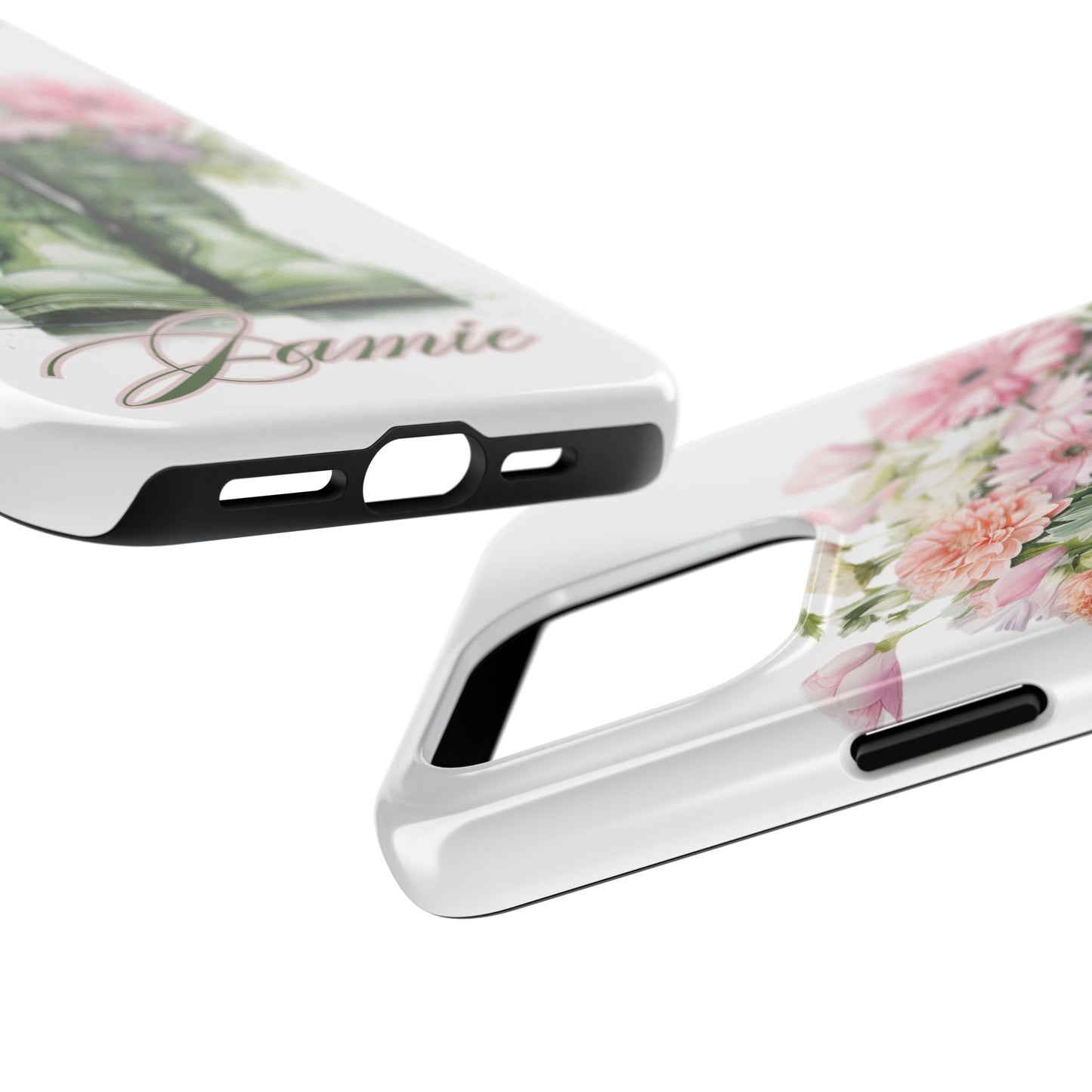 Custom green rainboots & flowers Mother's day personalized iPhone Case