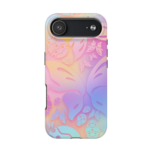 Phone case with colorful floral pattern on a white background