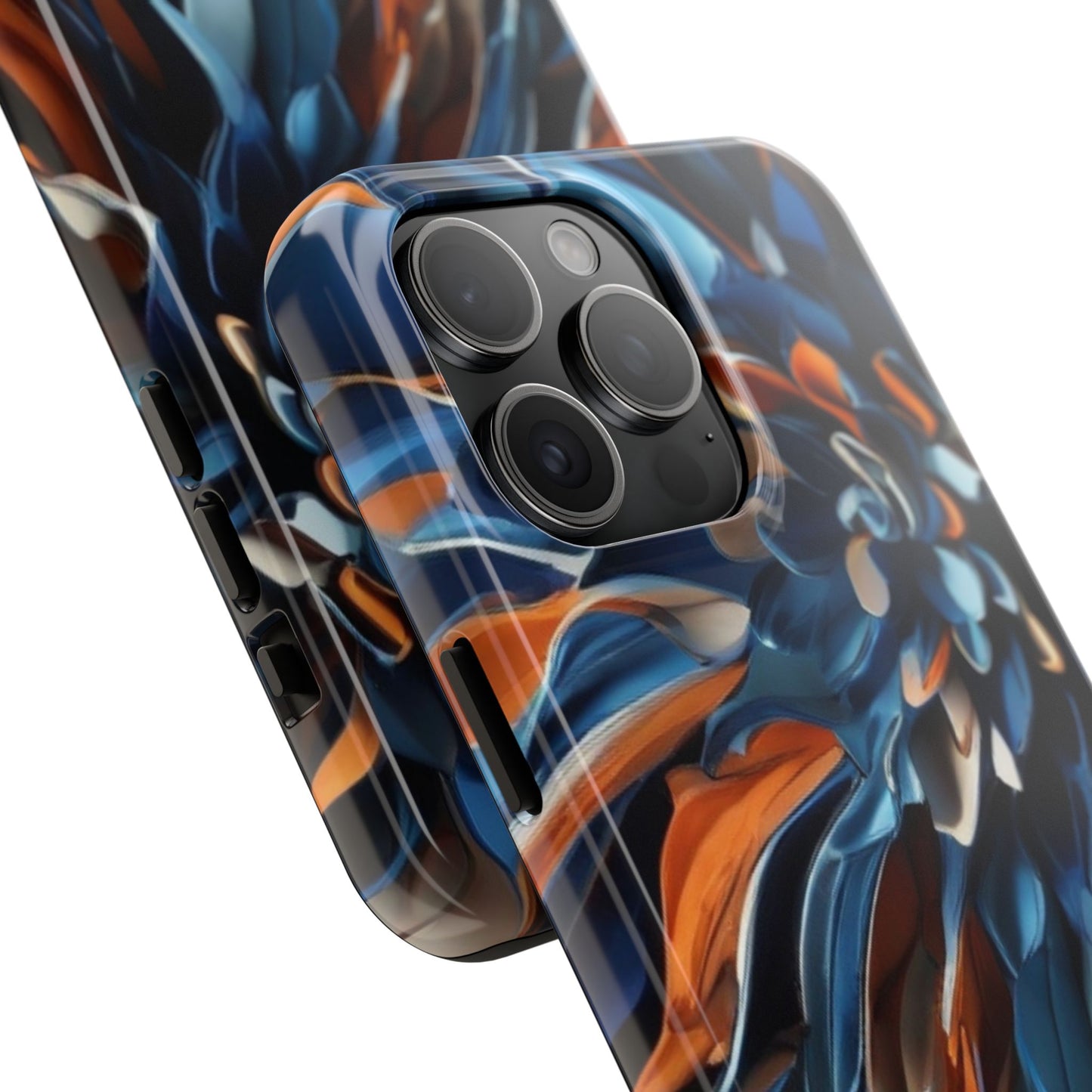 Blue & Orange Abstract Art Tough iPhone Case | Sole Artist Studio