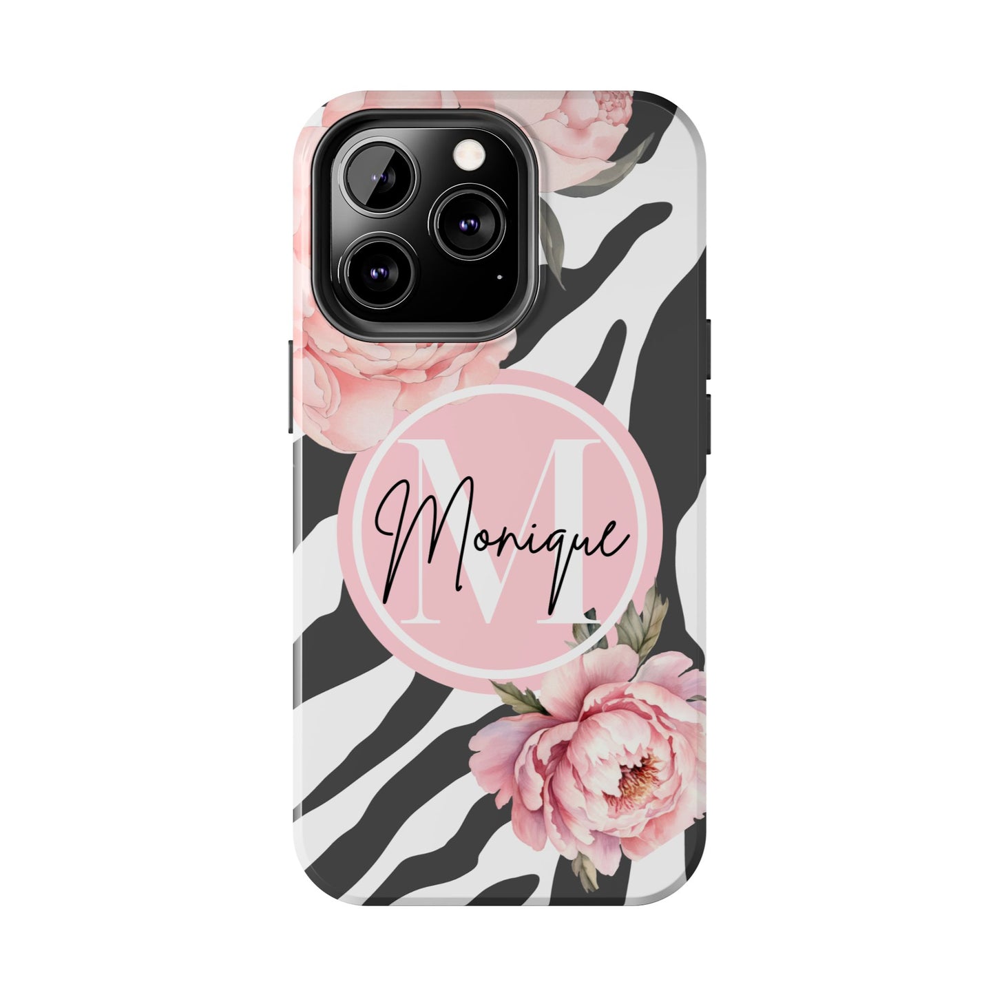 Custom Initial & Name Floral iPhone Case – Personalized Monogram Phone Cover