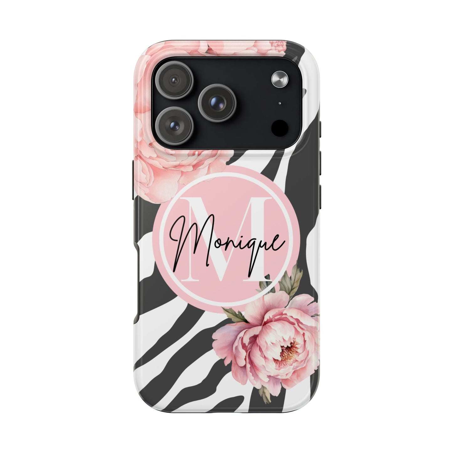 Custom Initial & Name Floral iPhone Case – Personalized Monogram Phone Cover