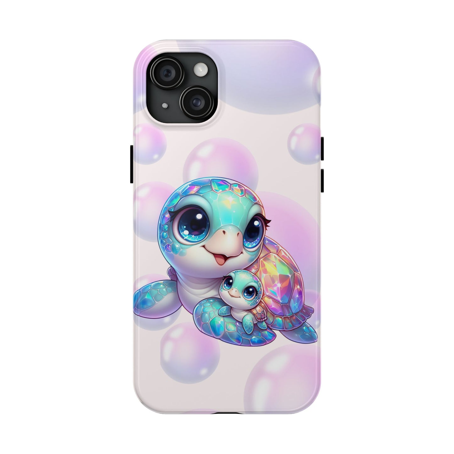 Mama & baby sea turtles summer aesthetics iPhone case. Compatible with iPhone models 11-15 including all mini, plus, pro & pro max. Custom phone case for smartphones. design for Girls, Woman