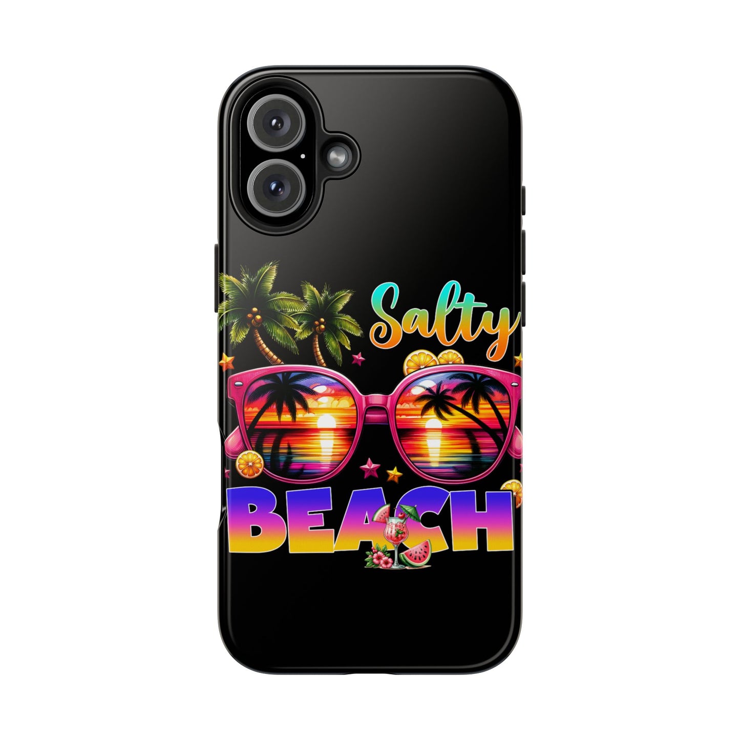 Salty beach summer aesthetics iPhone case. Compatible with iPhone models 11-16. Custom phone case for smartphones. design for Girls, Woman