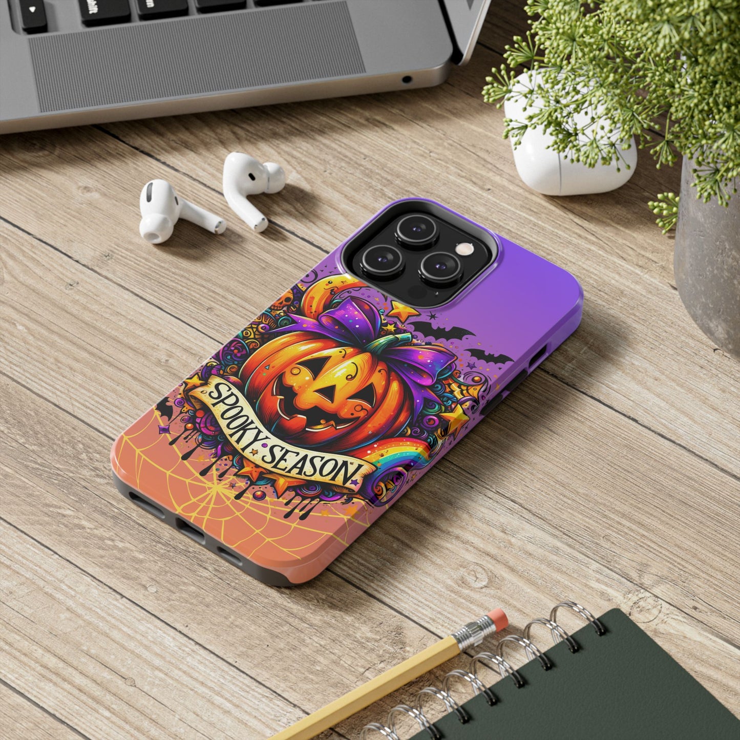 Spooky season pumpkin, Halloween themed Phone case iPhone compatible Models 11-16