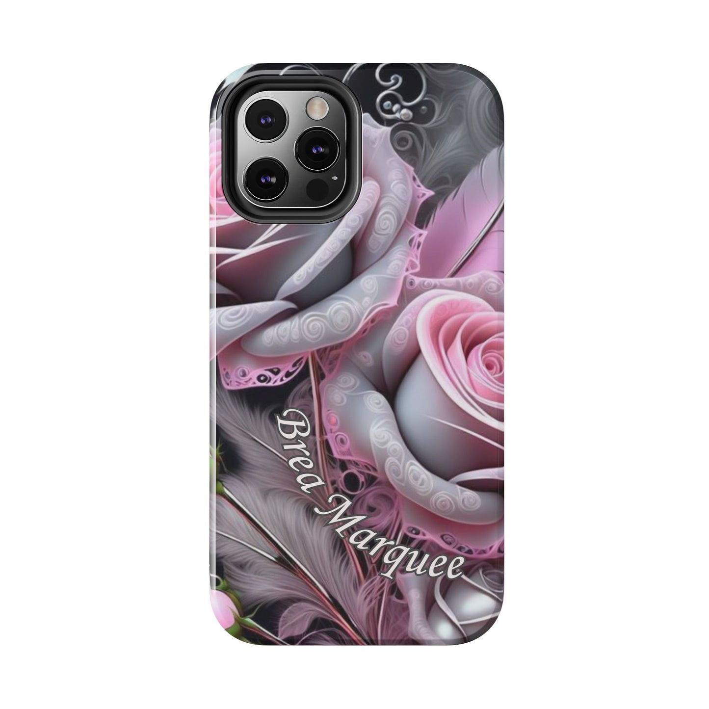 Custom Name Soft Floral iPhone Case – Personalized Elegant Phone Cover