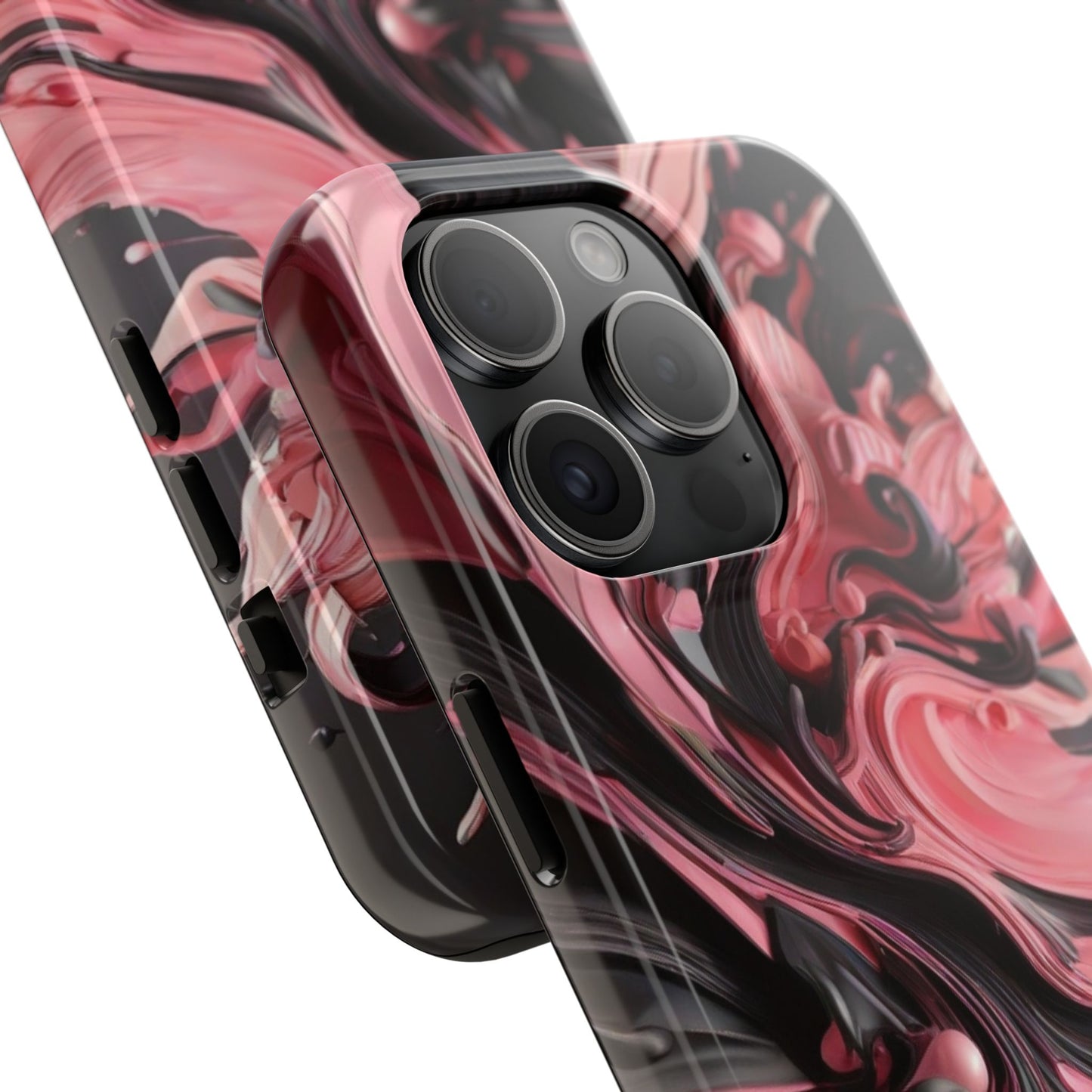 Pink & black abstract iPhone case- aesthetic & stylish design