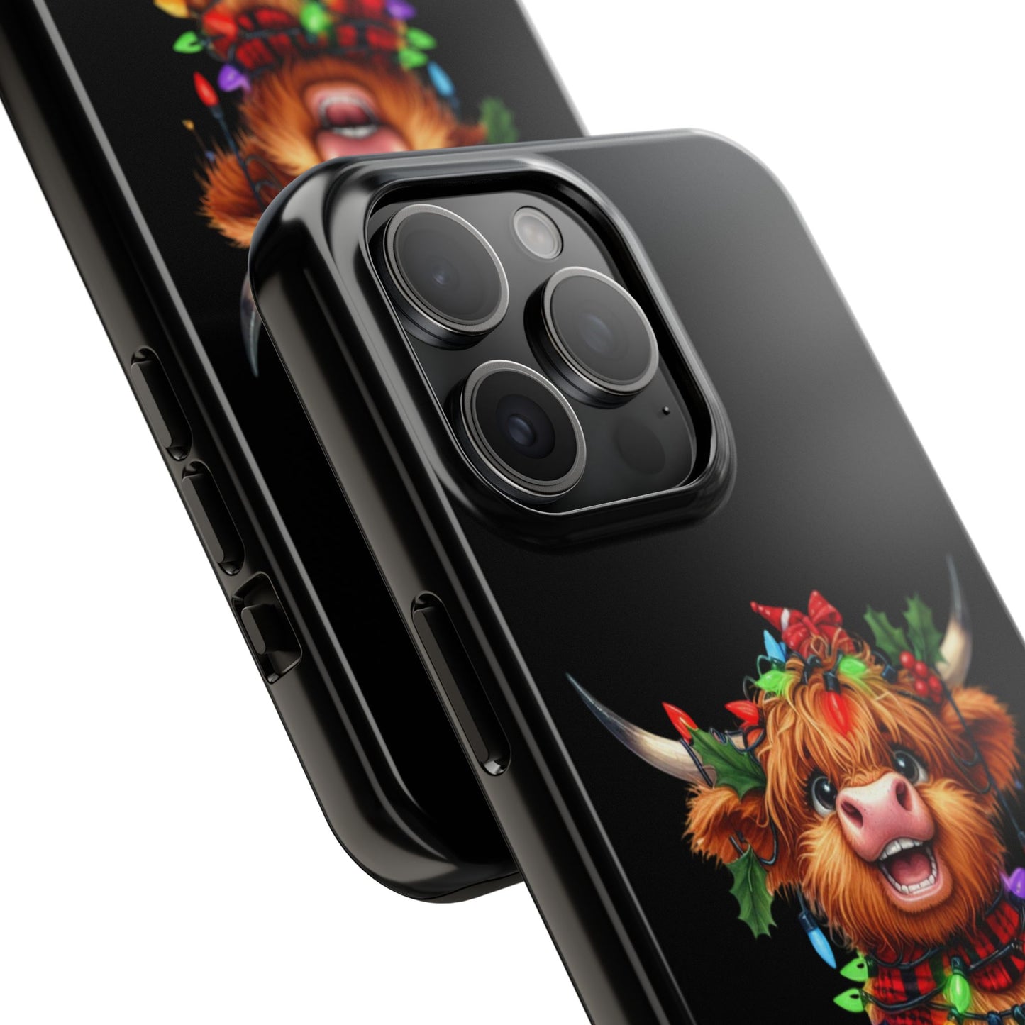 Christmas Lights Highland Cow iPhone Case | Sole Artist Studio