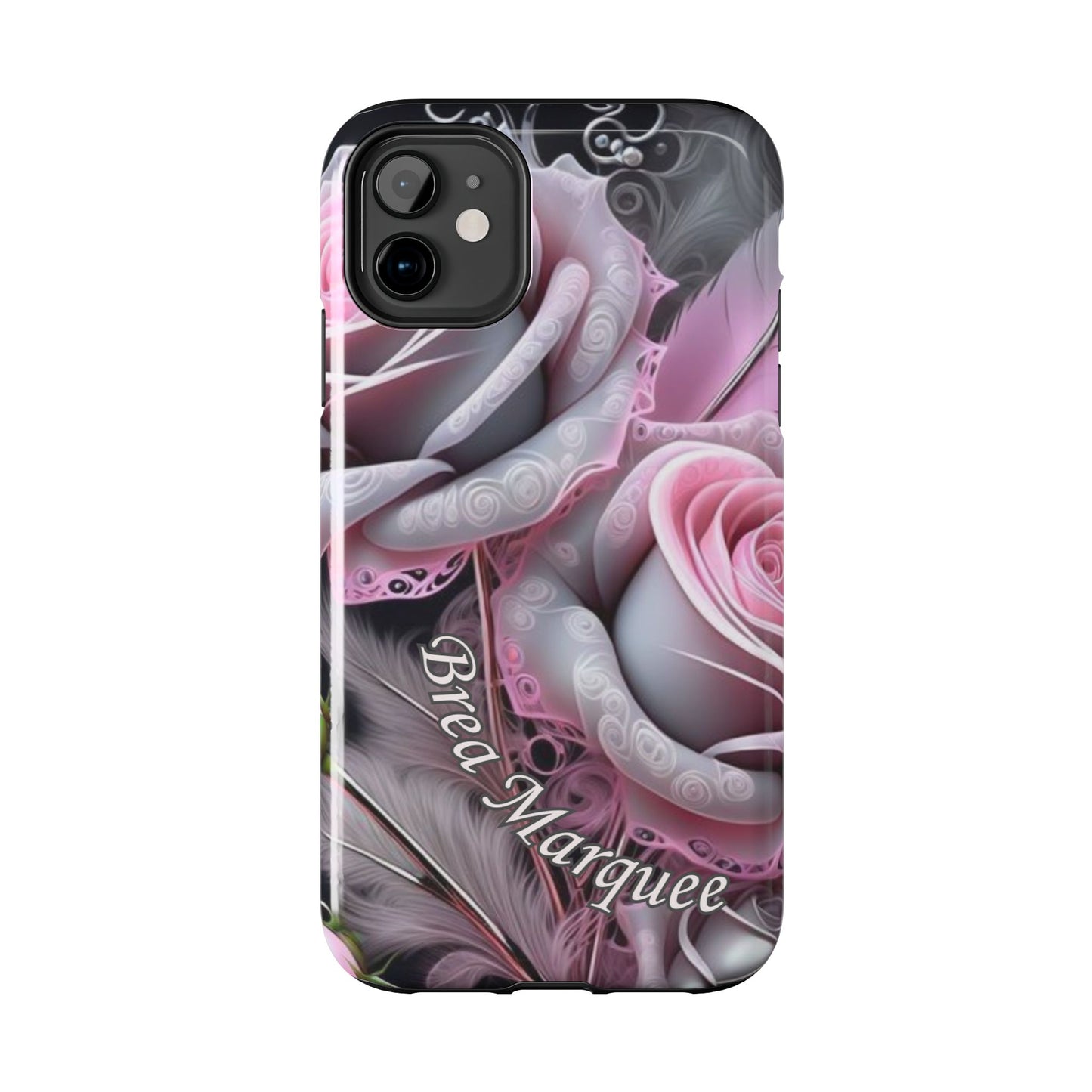 Custom Name Soft Floral iPhone Case – Personalized Elegant Phone Cover
