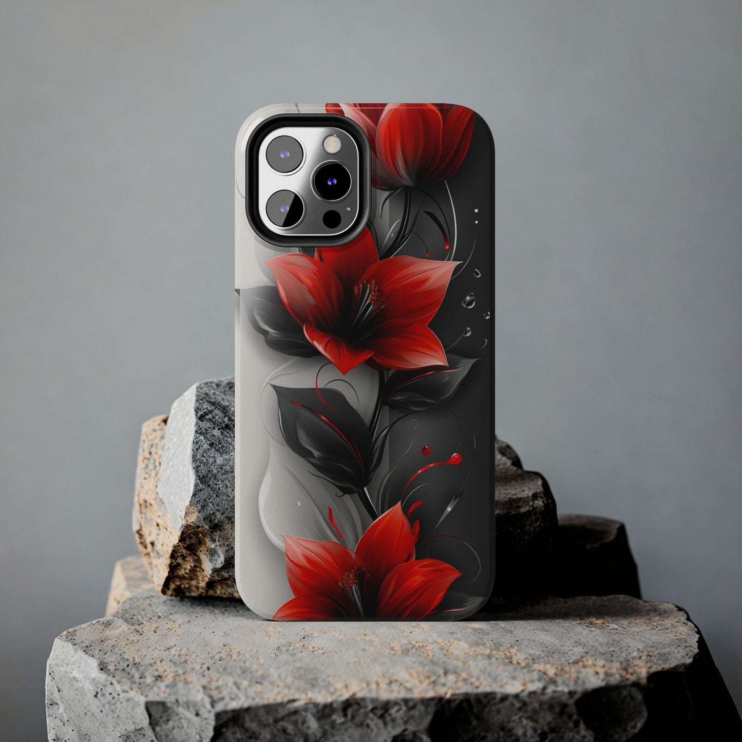 Red & Black Floral iPhone Case | Sole Artist Studio