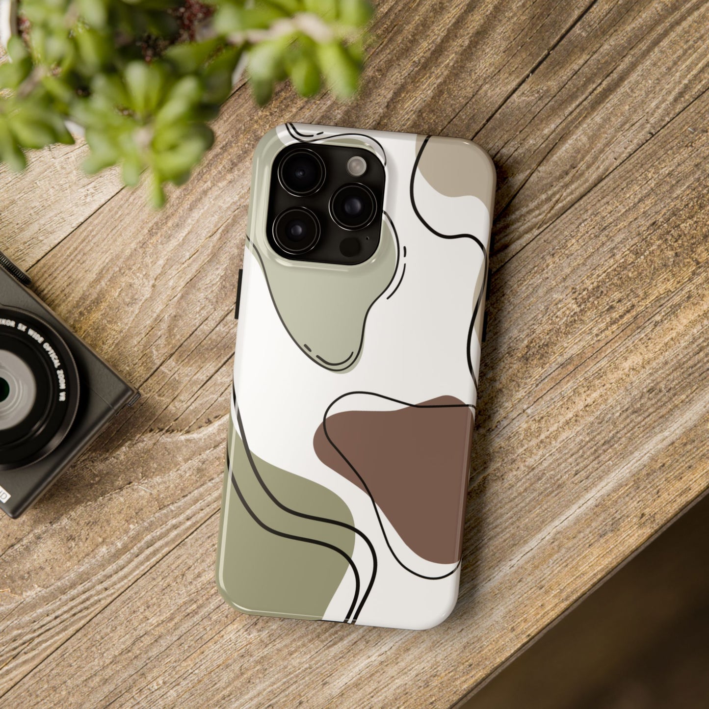 Boho Green Abstract Tough iPhone Case | Sole Artist Studio