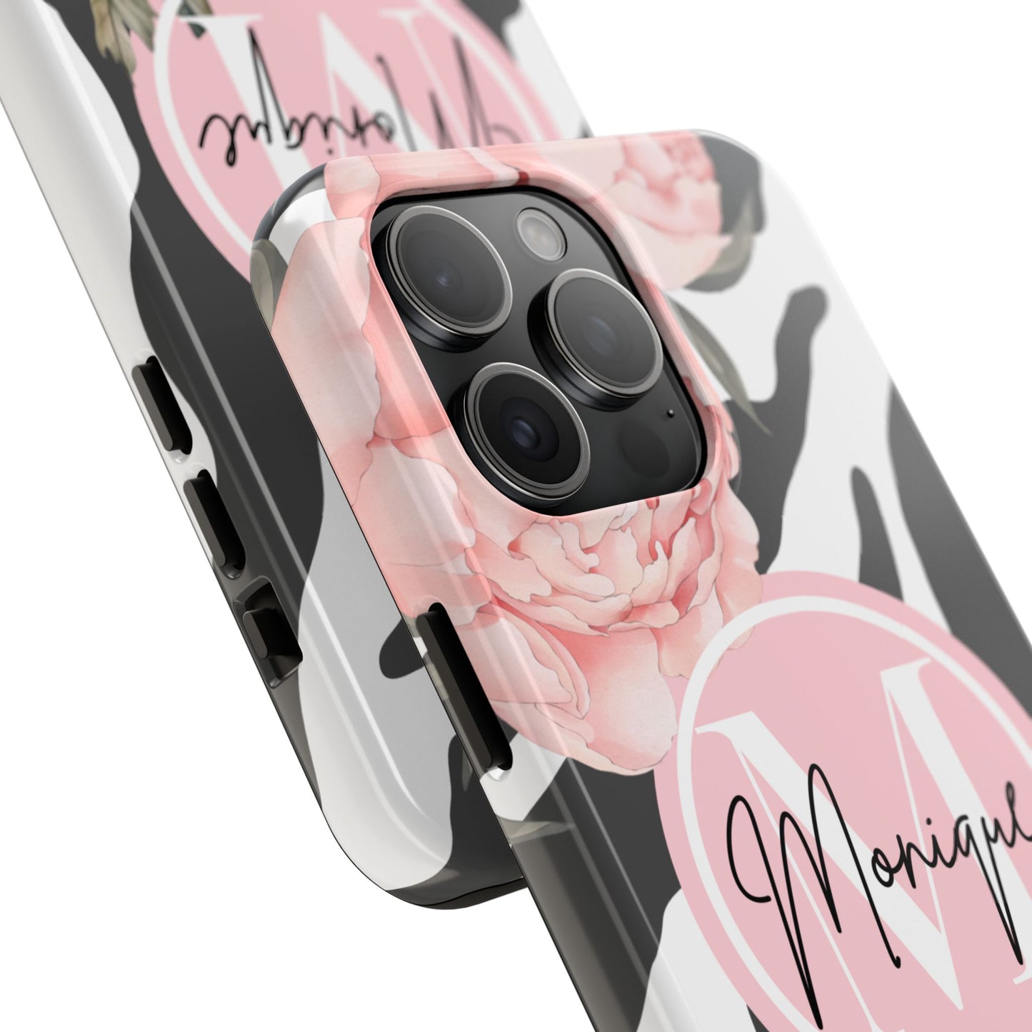 Custom Initial & Name Floral iPhone Case – Personalized Monogram Phone Cover