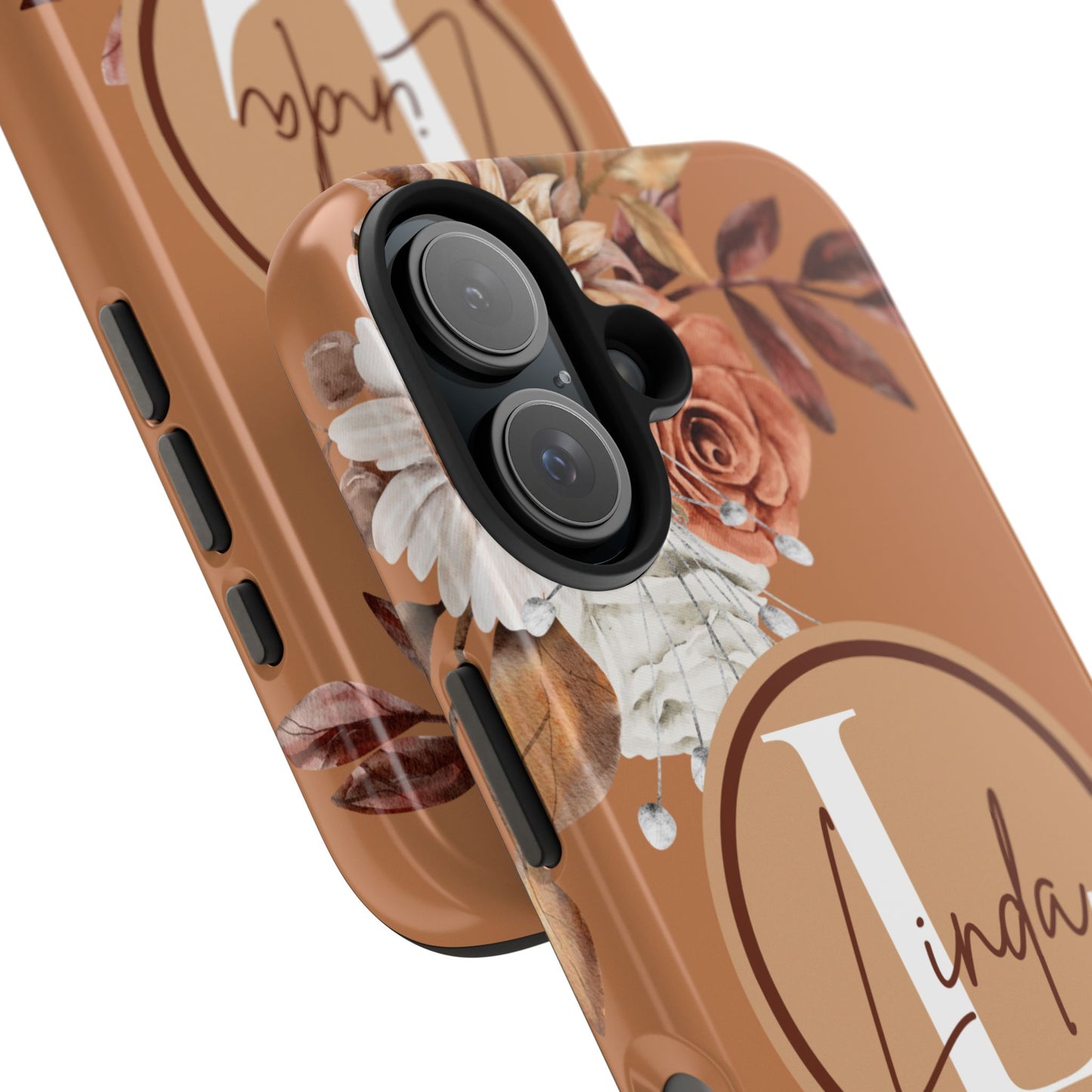 Custom Initial & Name Autumn Floral iPhone Case – Personalized Monogram Phone Cover