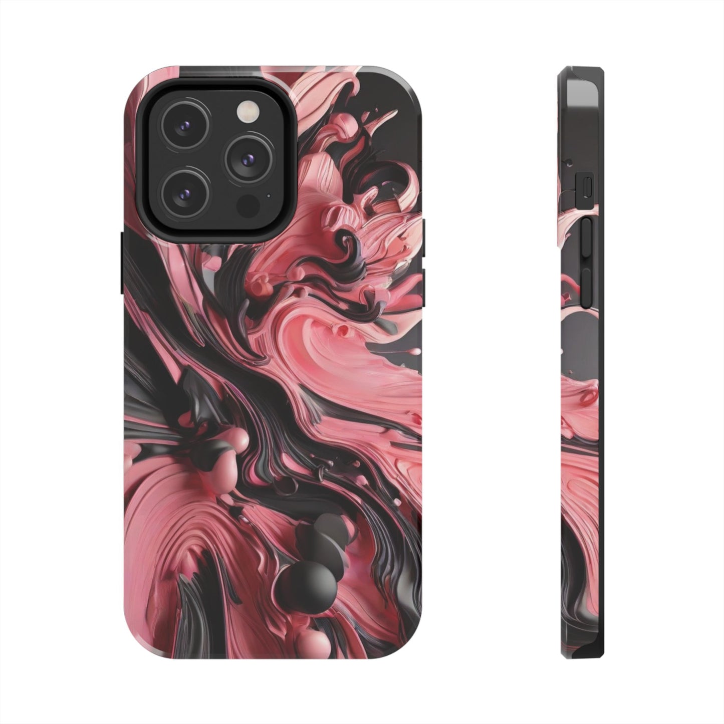 Pink & black abstract iPhone case- aesthetic & stylish design