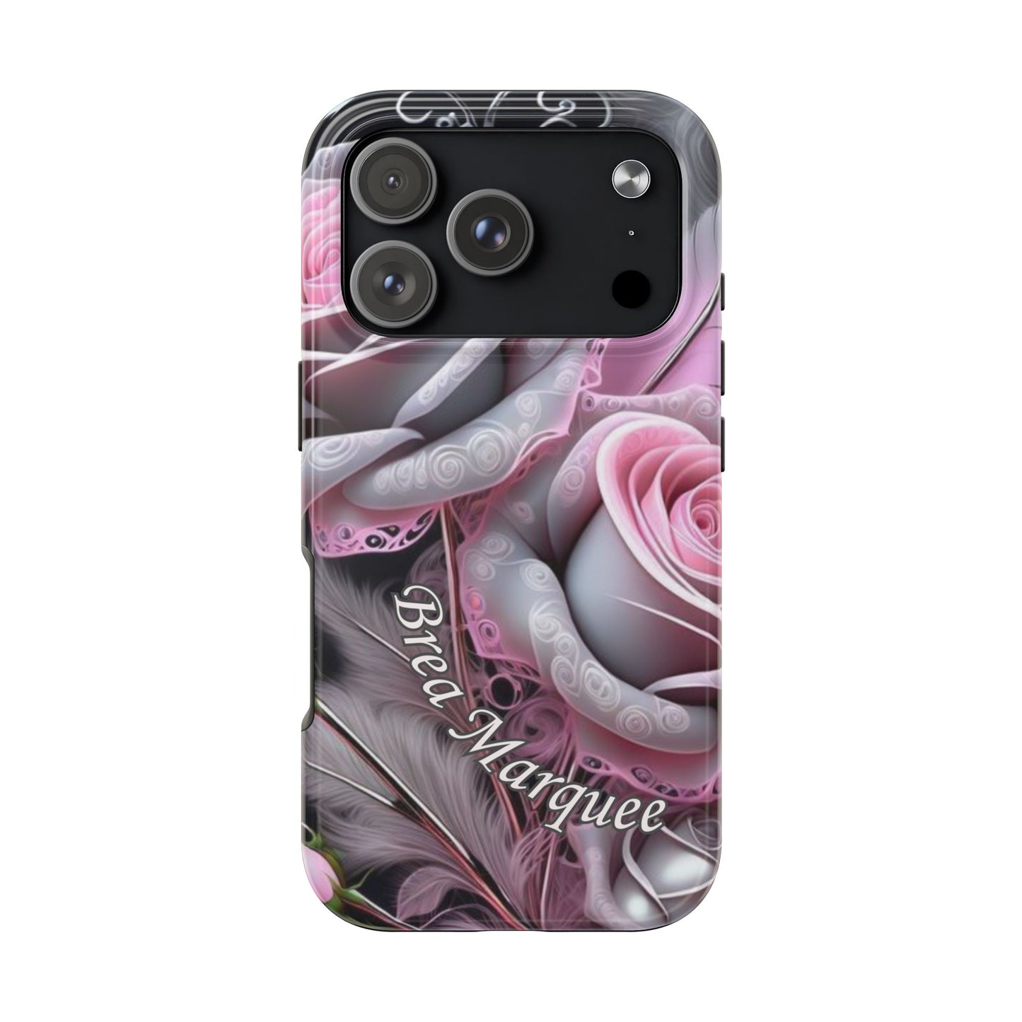 Custom Name Soft Floral iPhone Case – Personalized Elegant Phone Cover