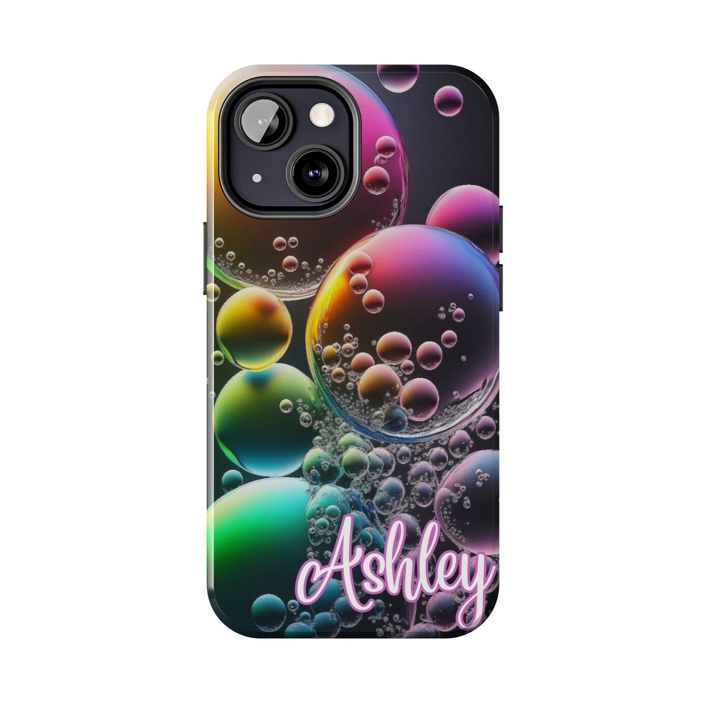 Custom Name Bubble iPhone Case – Personalized Colorful Phone Cover