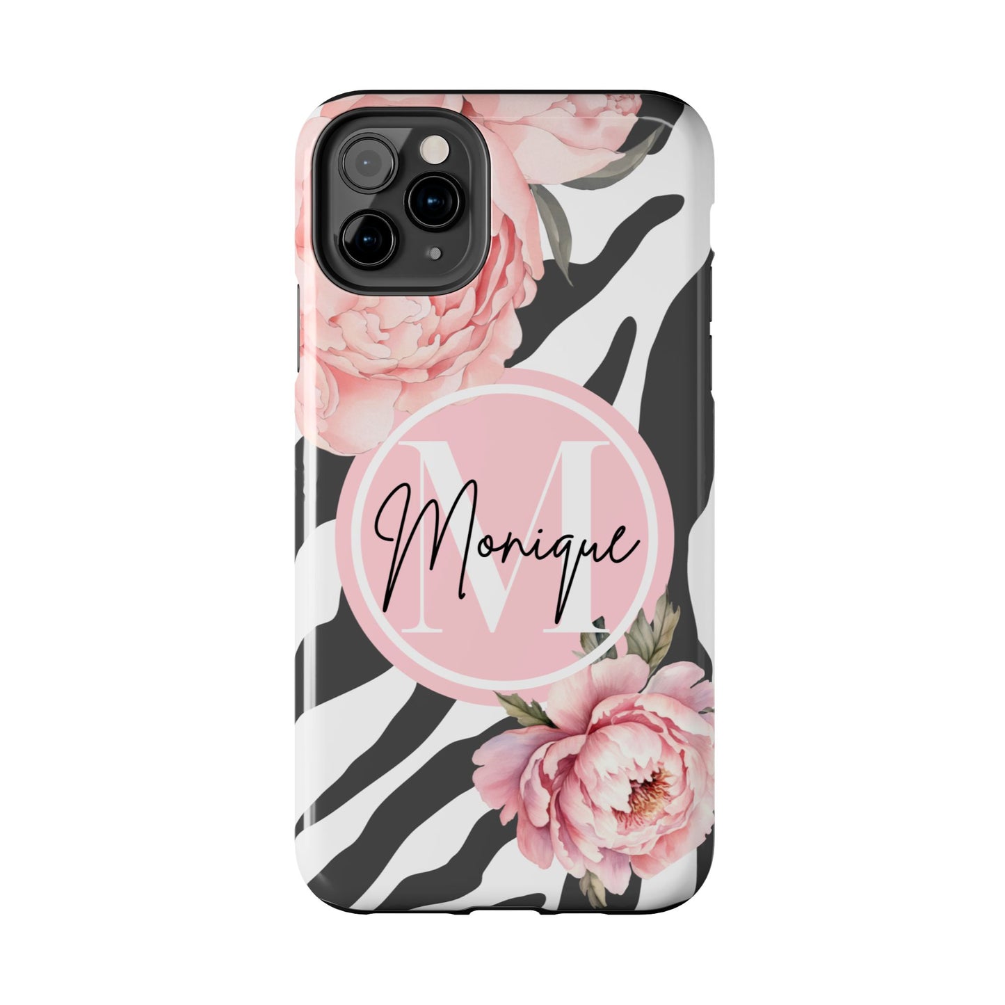 Custom Initial & Name Floral iPhone Case – Personalized Monogram Phone Cover