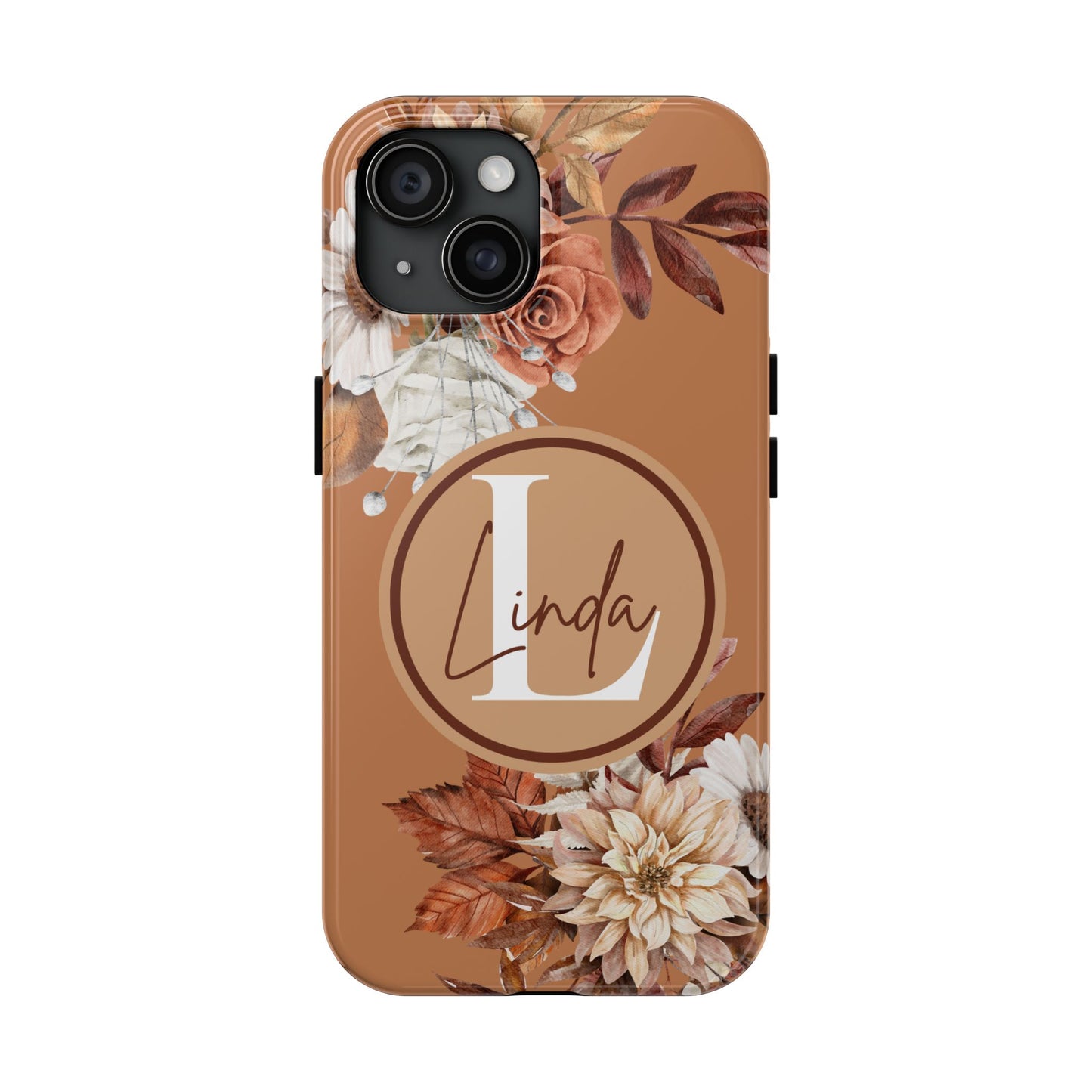 Custom Initial & Name Autumn Floral iPhone Case – Personalized Monogram Phone Cover