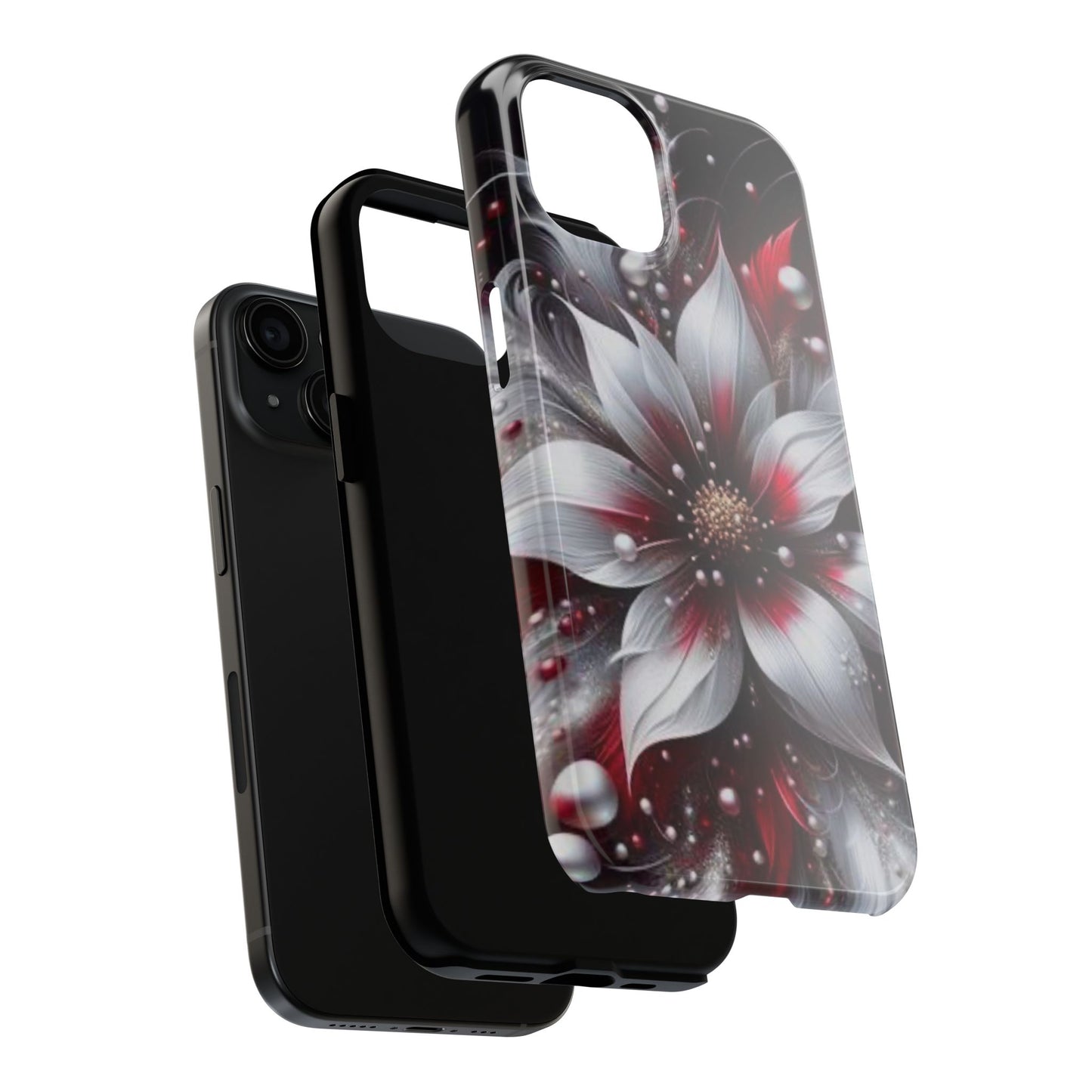 Red & White Christmas Floral iPhone Case | Sole Artist Studio