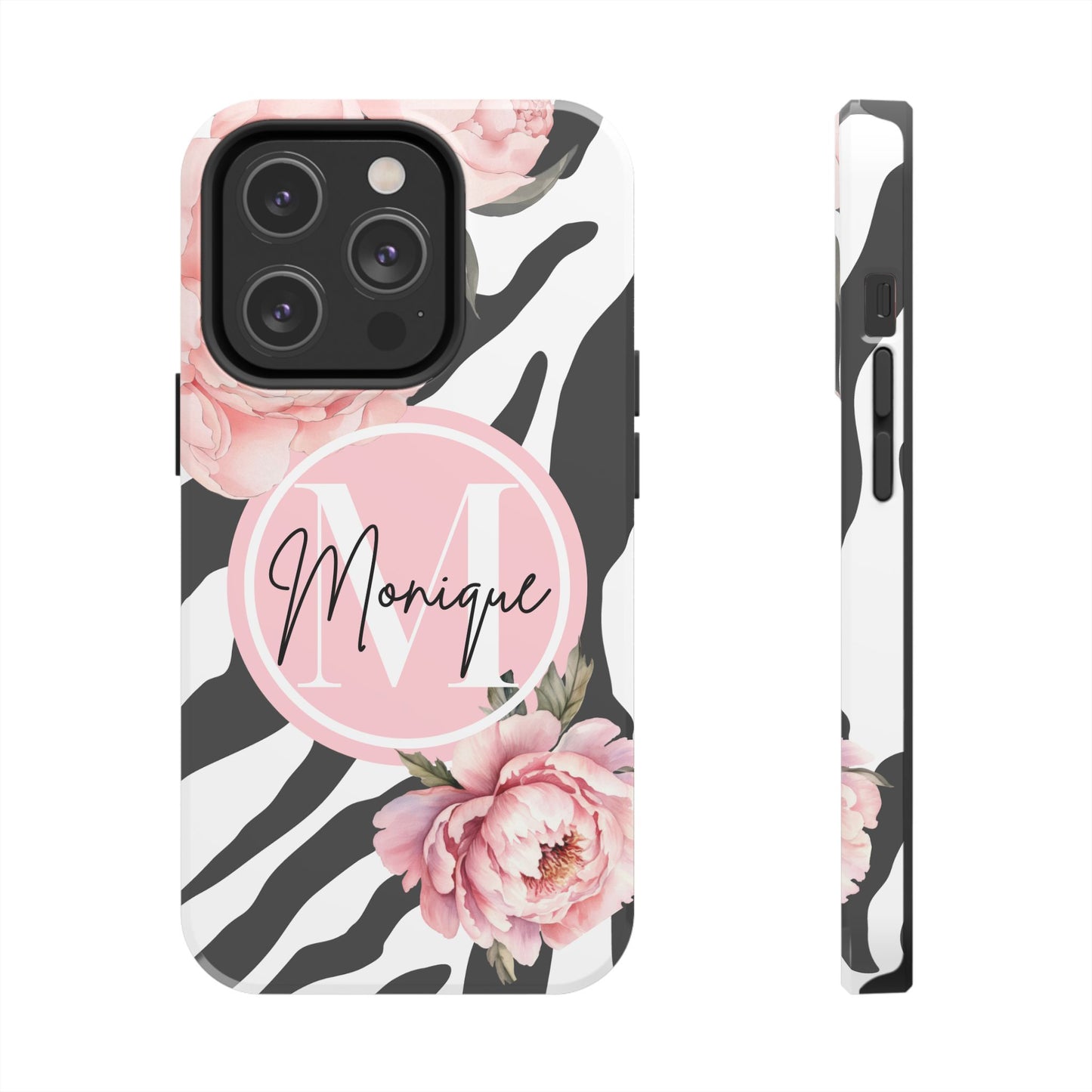Custom Initial & Name Floral iPhone Case – Personalized Monogram Phone Cover
