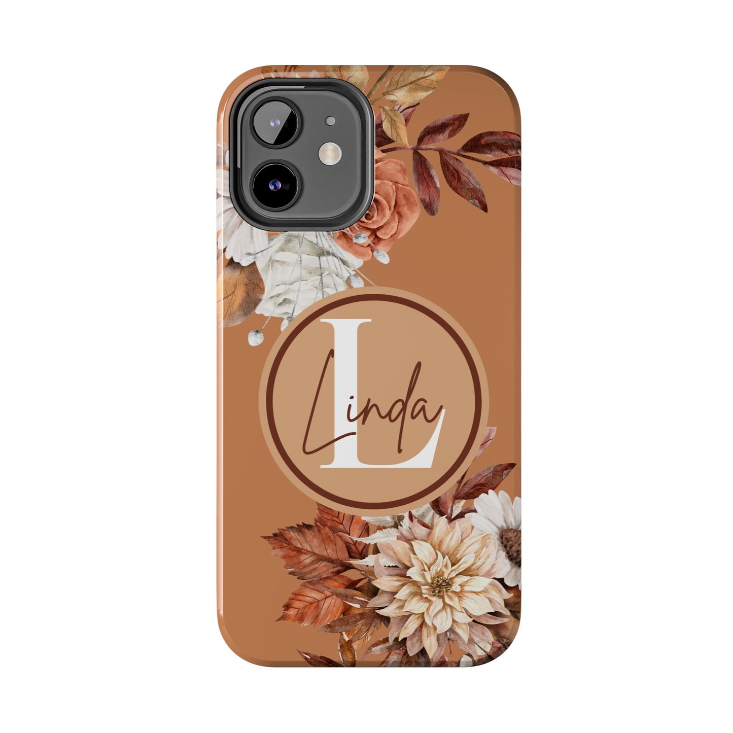Custom Initial & Name Autumn Floral iPhone Case – Personalized Monogram Phone Cover
