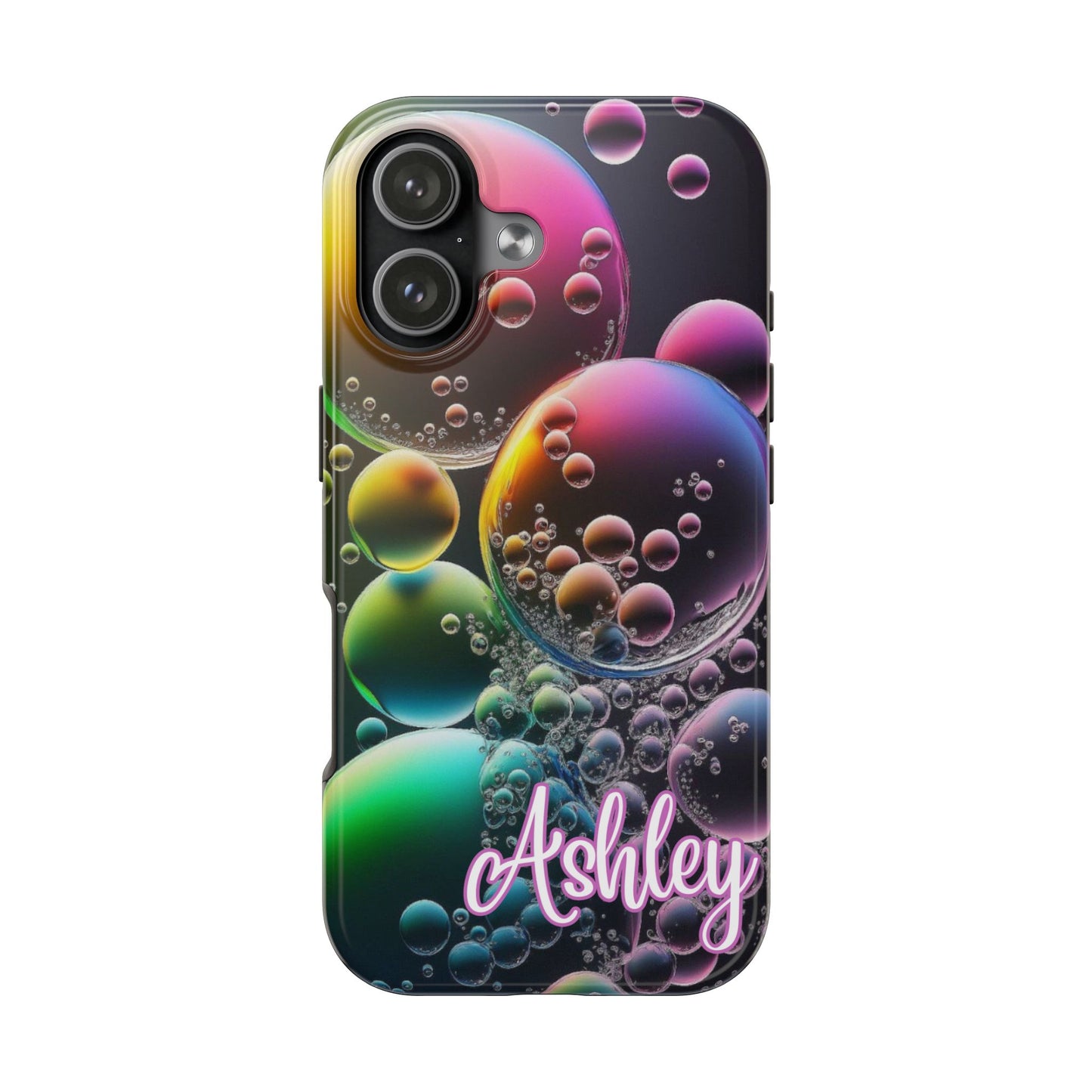 Custom Name Bubble iPhone Case – Personalized Colorful Phone Cover