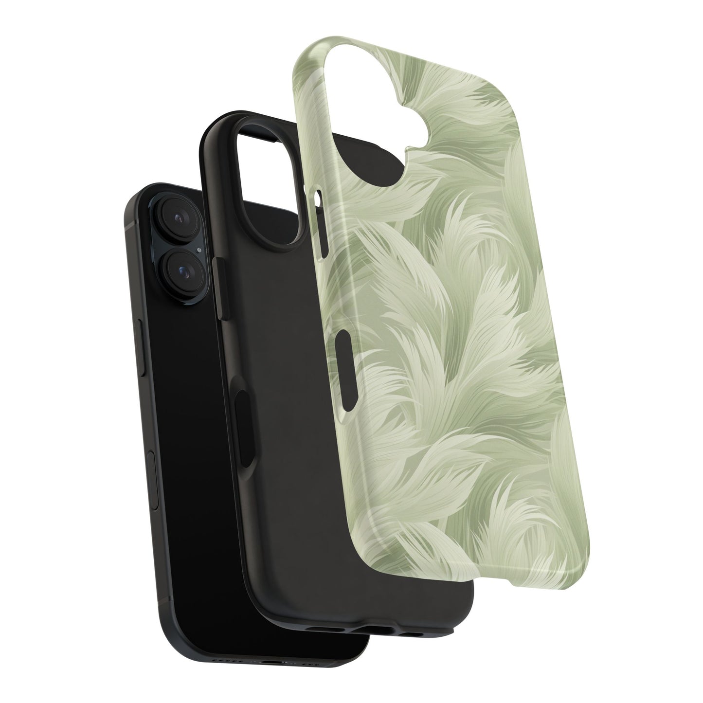 Feathered Sage Green Abstract iPhone Case | Sole Artist Studio