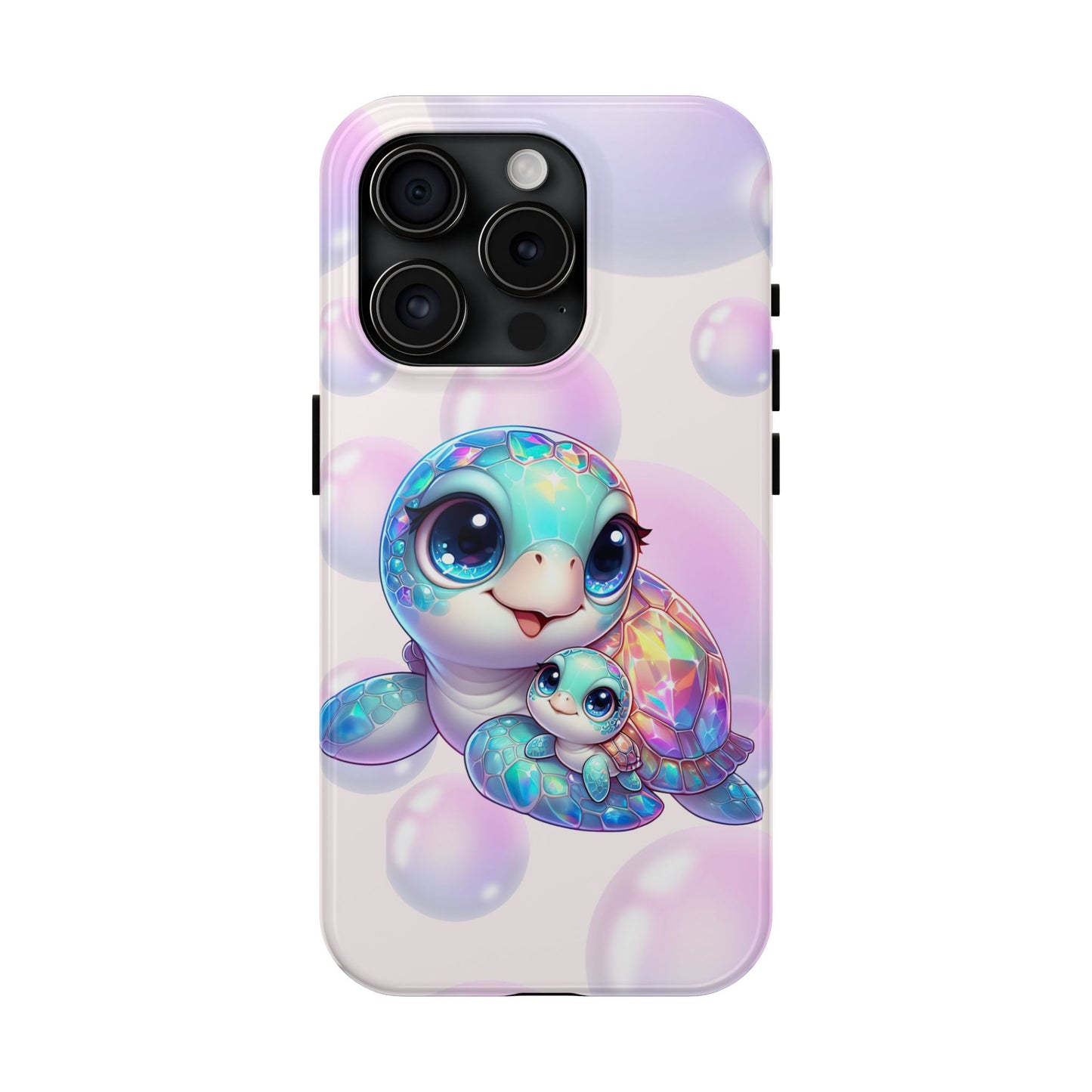 Mama & baby sea turtles summer aesthetics iPhone case. Compatible with iPhone models 11-15 including all mini, plus, pro & pro max. Custom phone case for smartphones. design for Girls, Woman