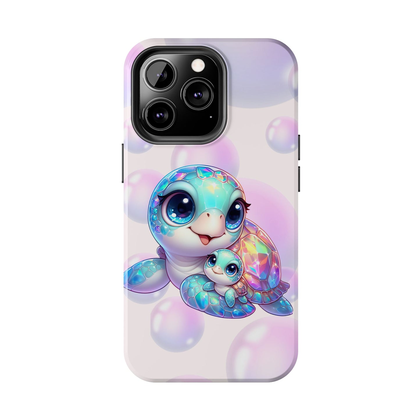 Mama & baby sea turtles summer aesthetics iPhone case. Compatible with iPhone models 11-15 including all mini, plus, pro & pro max. Custom phone case for smartphones. design for Girls, Woman