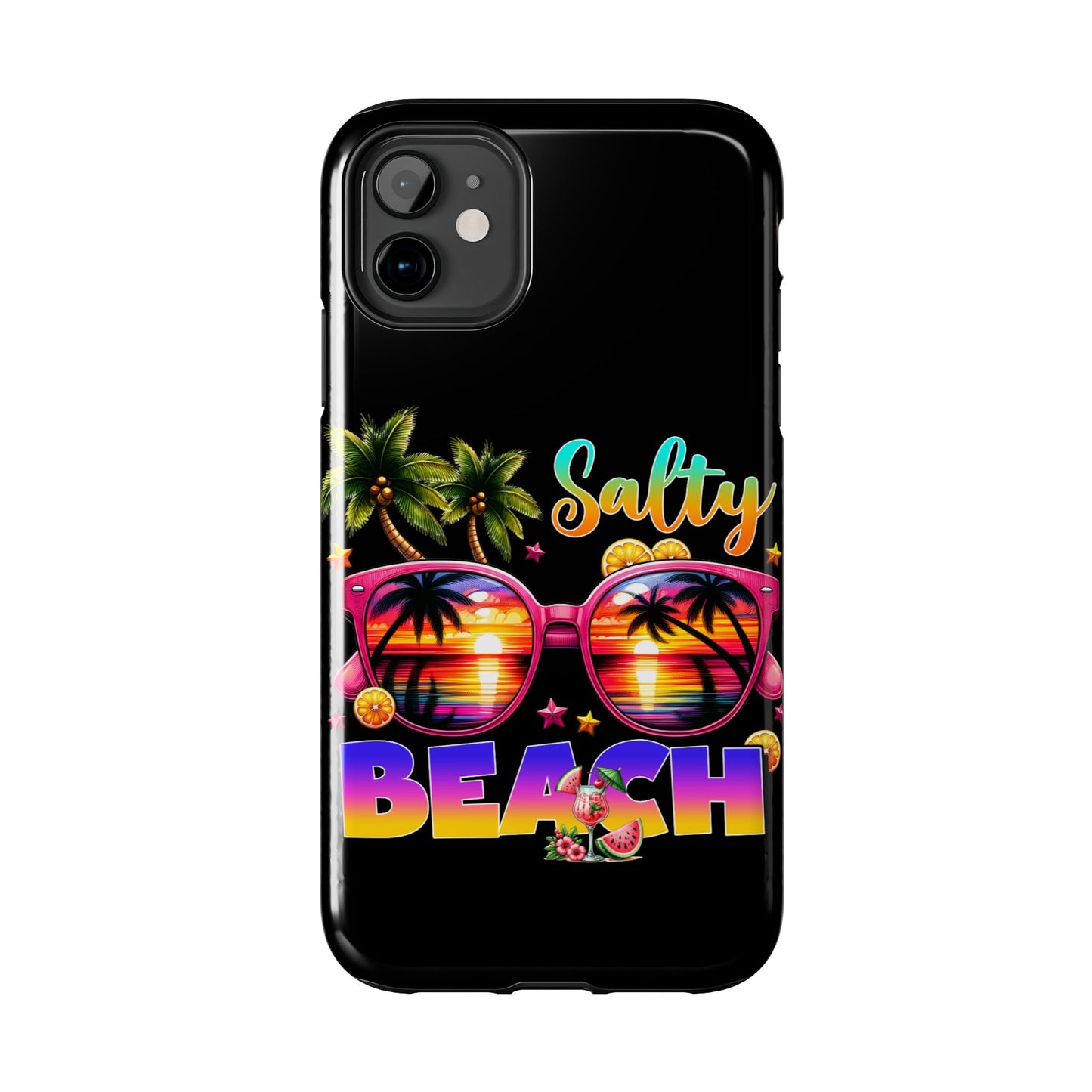 Salty beach summer aesthetics iPhone case. Compatible with iPhone models 11-16. Custom phone case for smartphones. design for Girls, Woman