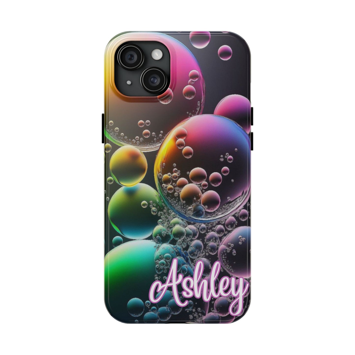 Custom Name Bubble iPhone Case – Personalized Colorful Phone Cover