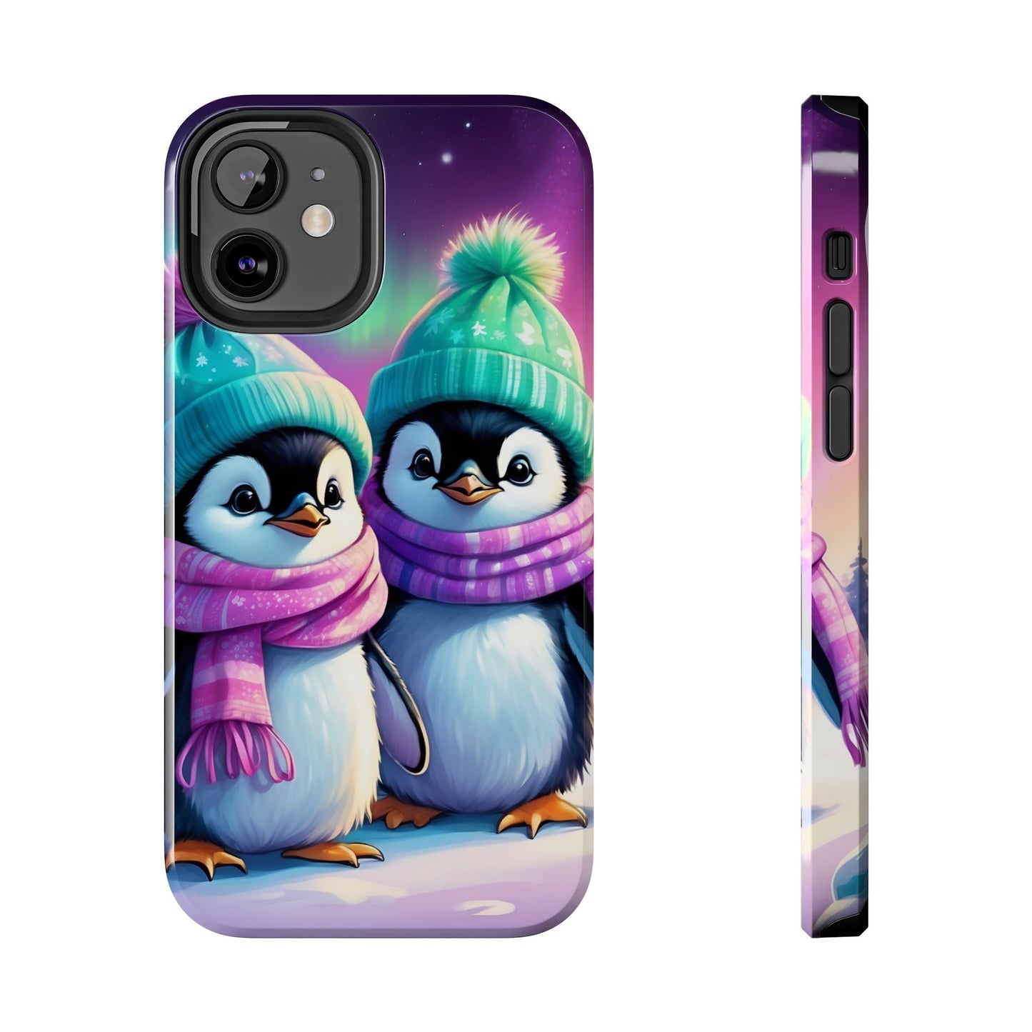 Northern Lights Winter Penguin iPhone Case | Sole Artist Studio