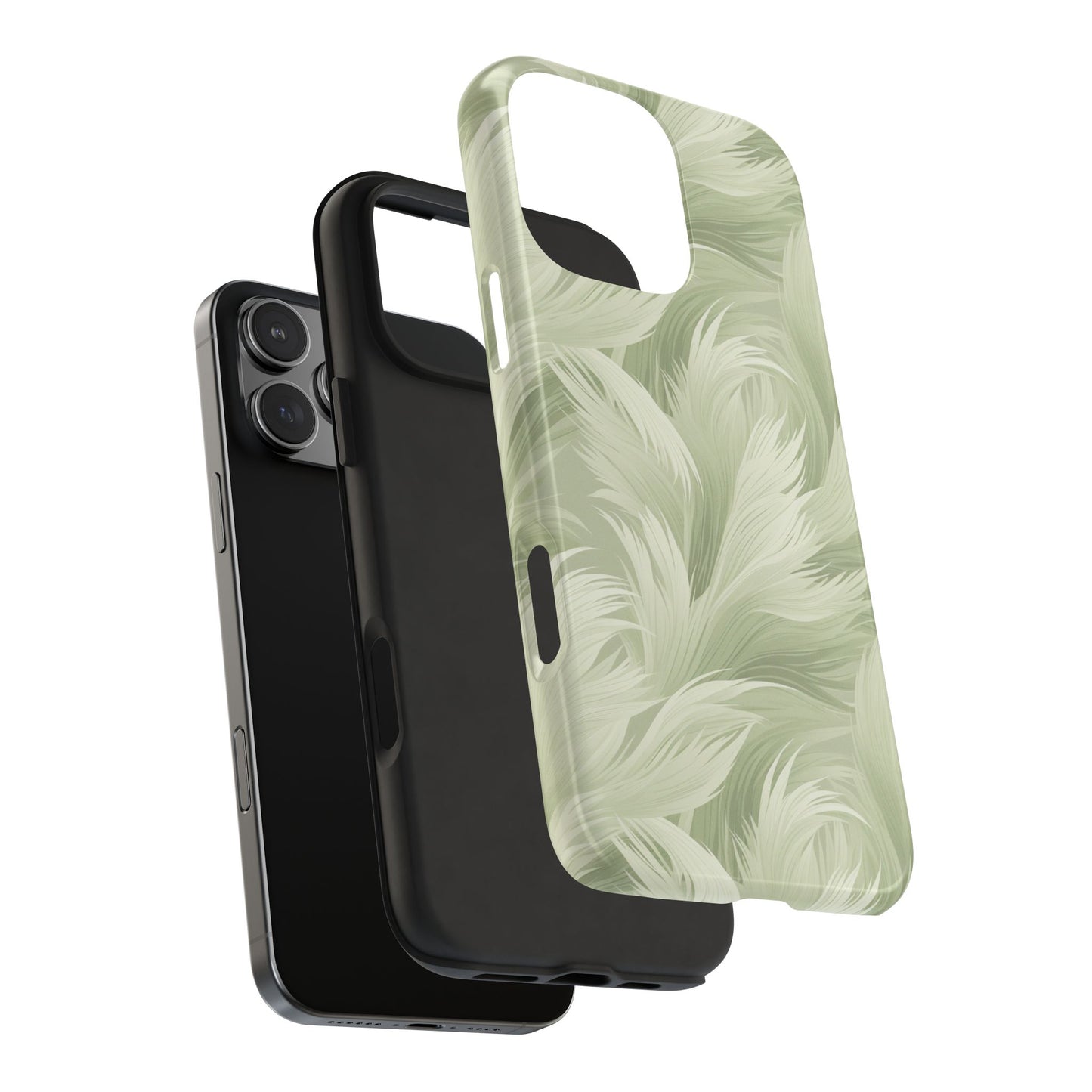 Feathered Sage Green Abstract iPhone Case | Sole Artist Studio