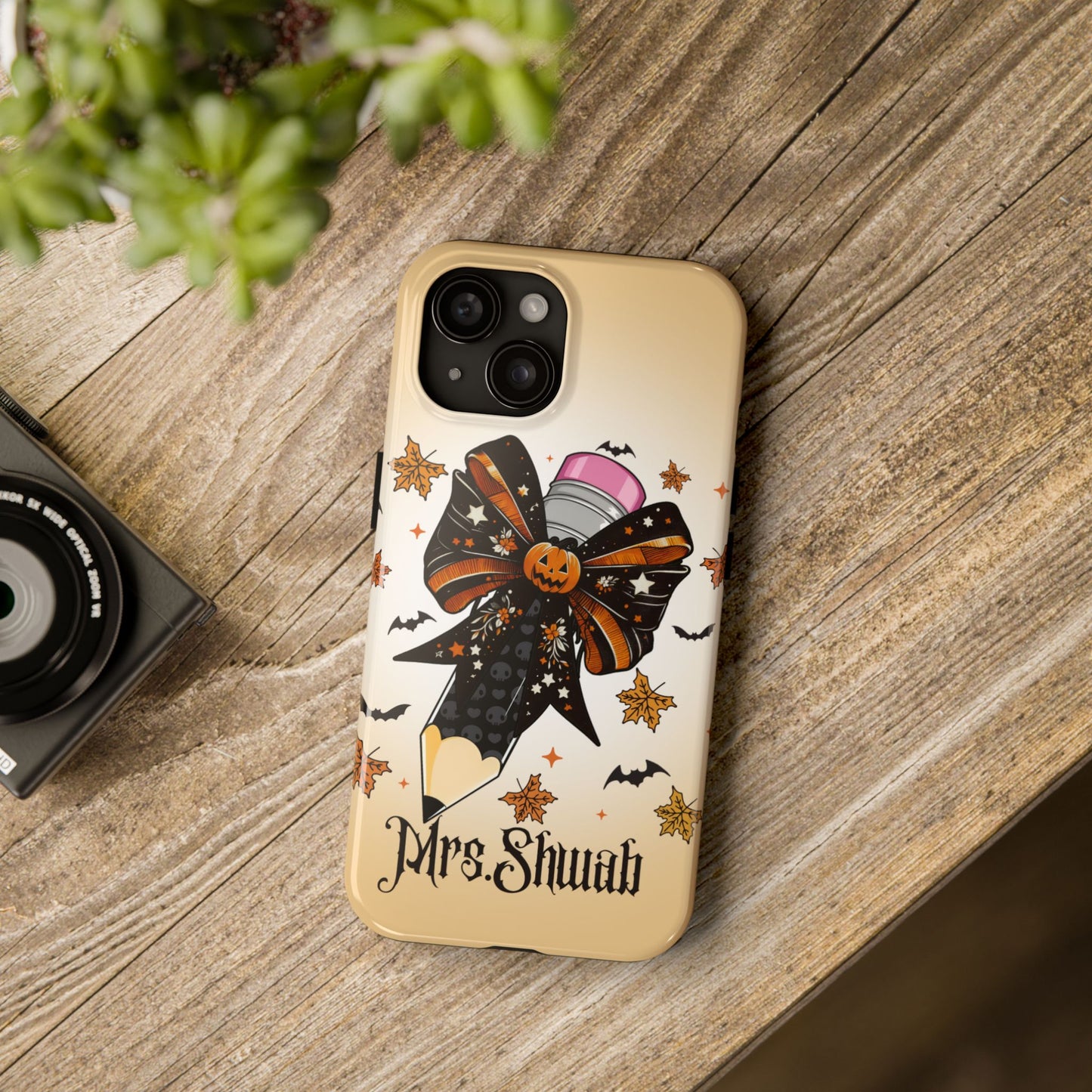 Personalized Halloween themed phone case for Teachers, Models 11-15