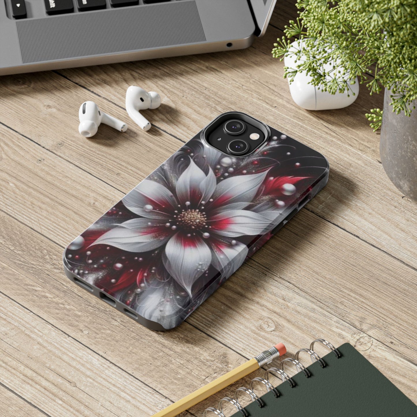 Red & White Christmas Floral iPhone Case | Sole Artist Studio